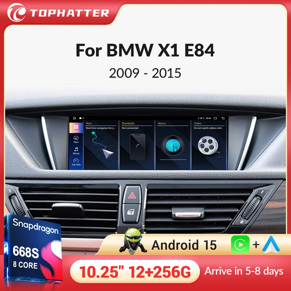 

10.25'' CarPlay For Apple Car Radio Multimedia For BMW X1 E84 2009-2015 Wireless Android Auto GPS Snapdragon680 Head Unit Screen
