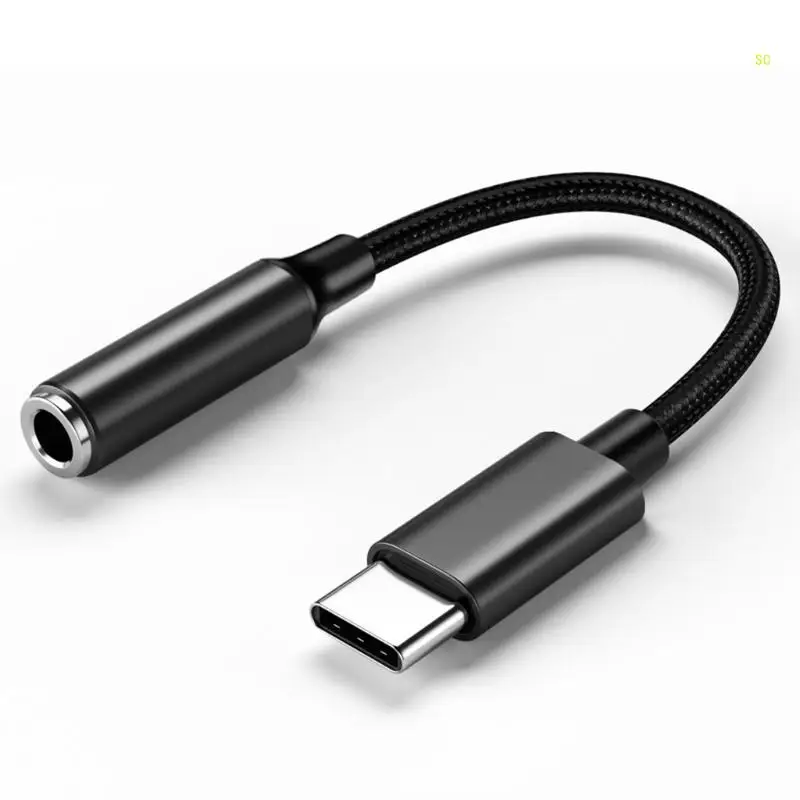 USB C to 3.5mm Auditory Cord Soft Braided Cable for Music/Call Control Dropshipping