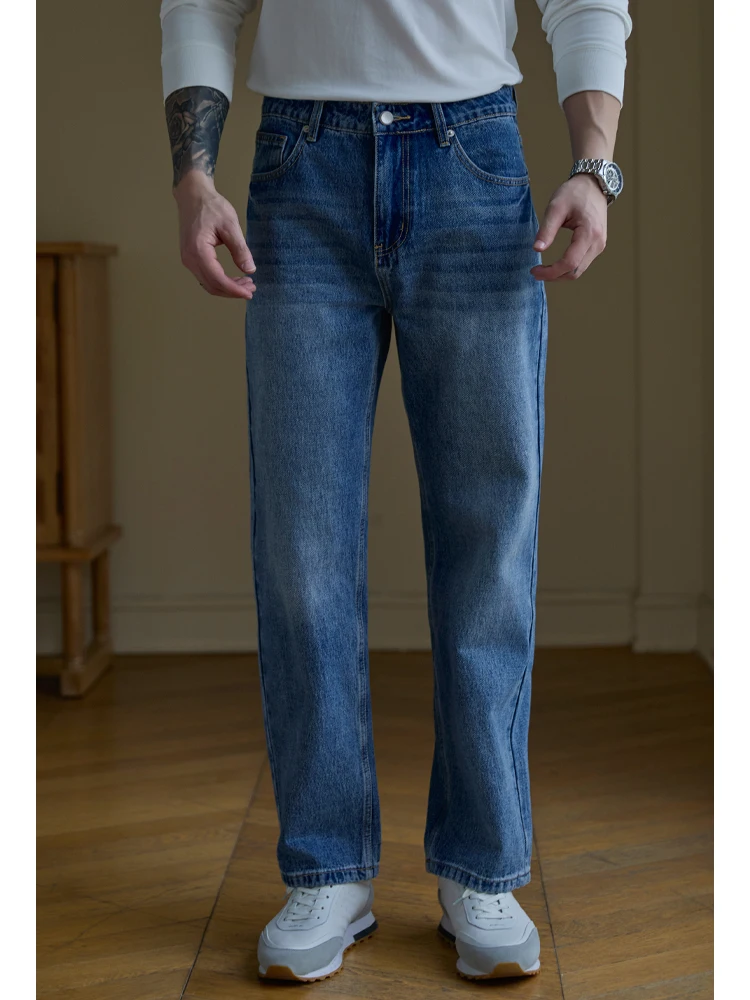 

Classic Men's Straight Leg Jeans Casual Waed Cotton Denim Pants Retro American Sle Spring Autumn New Arrival Loose Fit