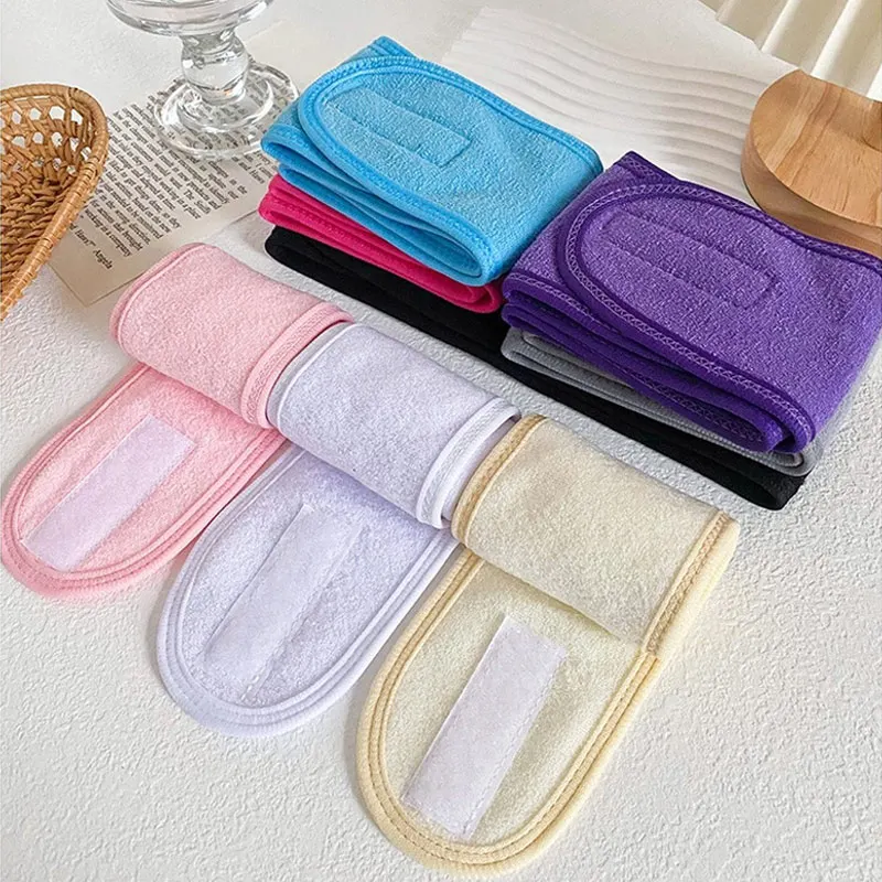 Stirnbänder zum Wickeln für Make-up, Hautpflege, Duschen, 30 Stück, Logo anpassbar, verstellbare Schal-Stirnbänder für modische Damen und Herren – Detail 3