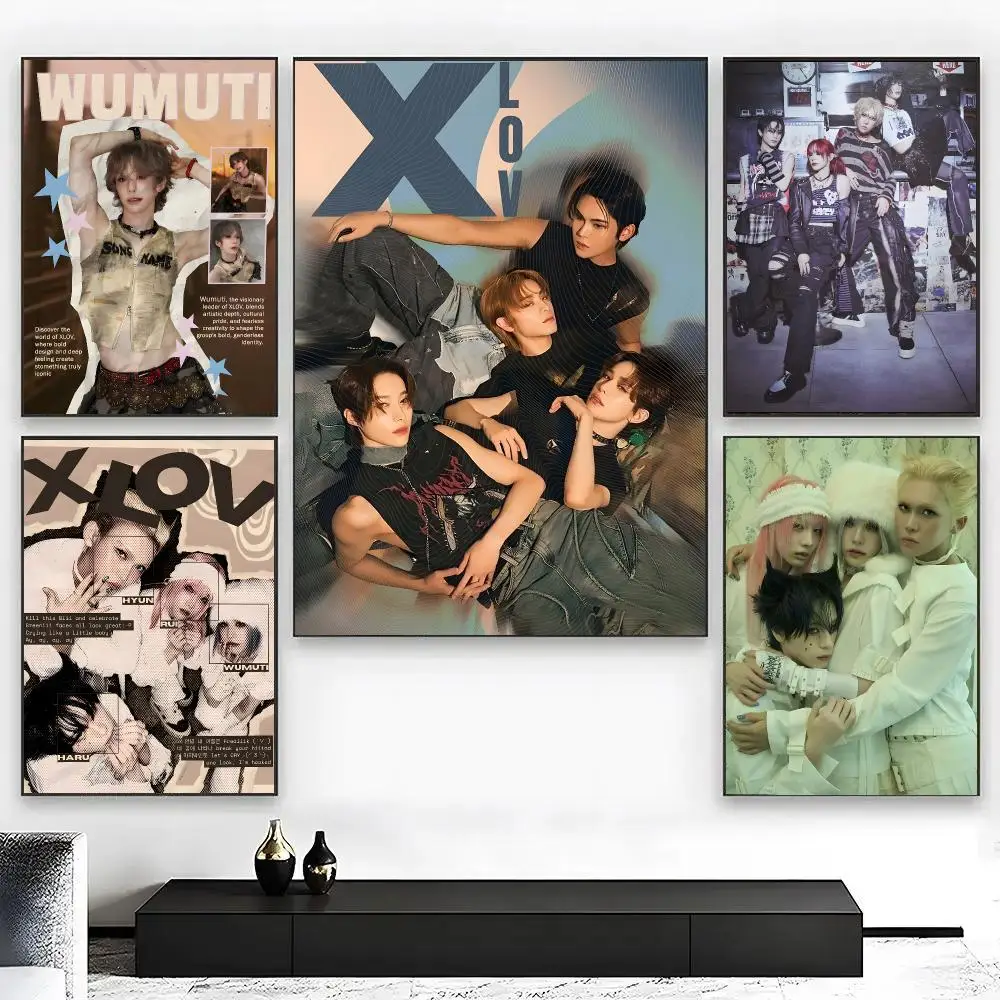 Idol Group X-XLOV Poster High Quality Bedroom Living Room Aesthetic Wall Decoration Painting Stickers Gift