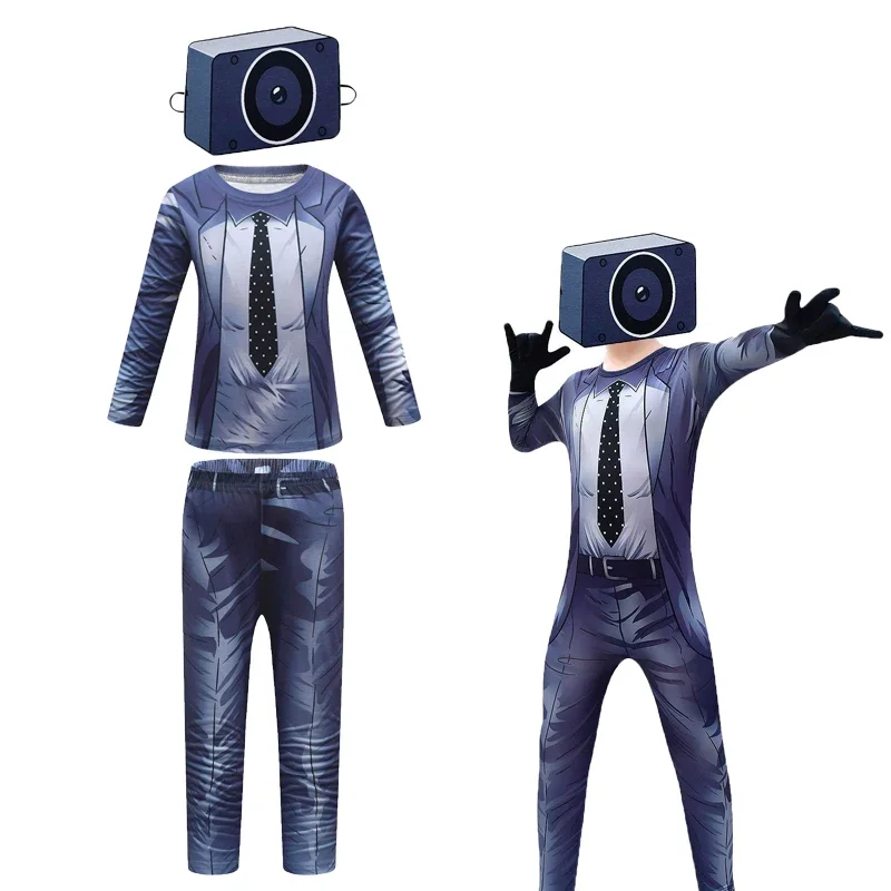 Skibidi toilet cosplay game speaker TV costume kids camcorder children costumes Halloween jumpsuit mask for Boys Girls