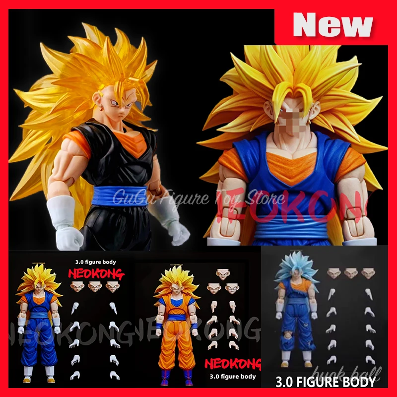 

NEW Neokong Studio Dragon Ball Anime Figure 3.0 Body Vegeto Goku Figure Ssj3 SHF Vegito Super Saiyan 3 Statue Customized GK Toys
