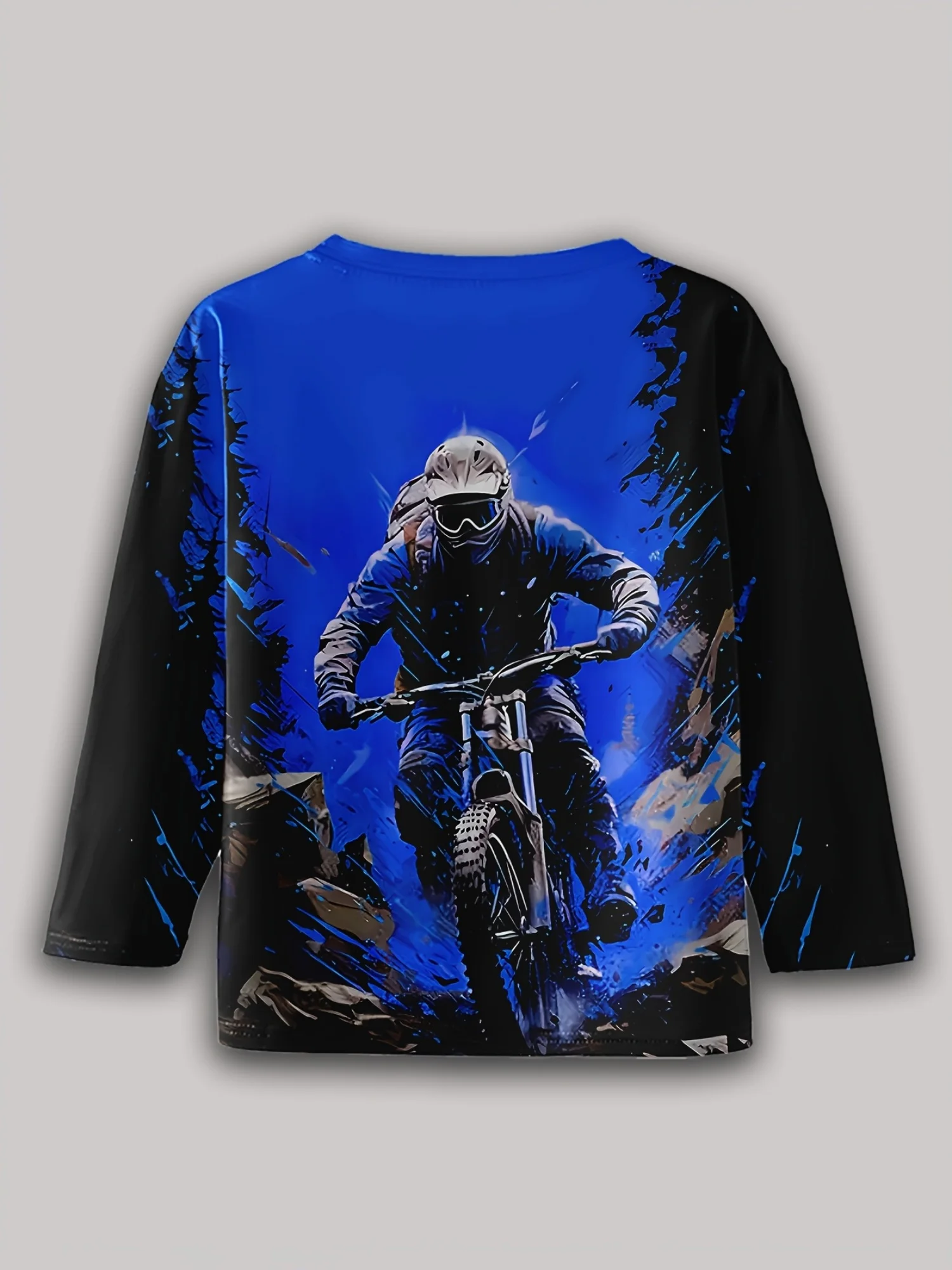 Kinderkleidung Jungen T-Shirt Langarm 3D Modisch Dirt Bike Grafik Kinder Ganzjahreskleidung Lässige Alltagspullover Tops – Detail 8