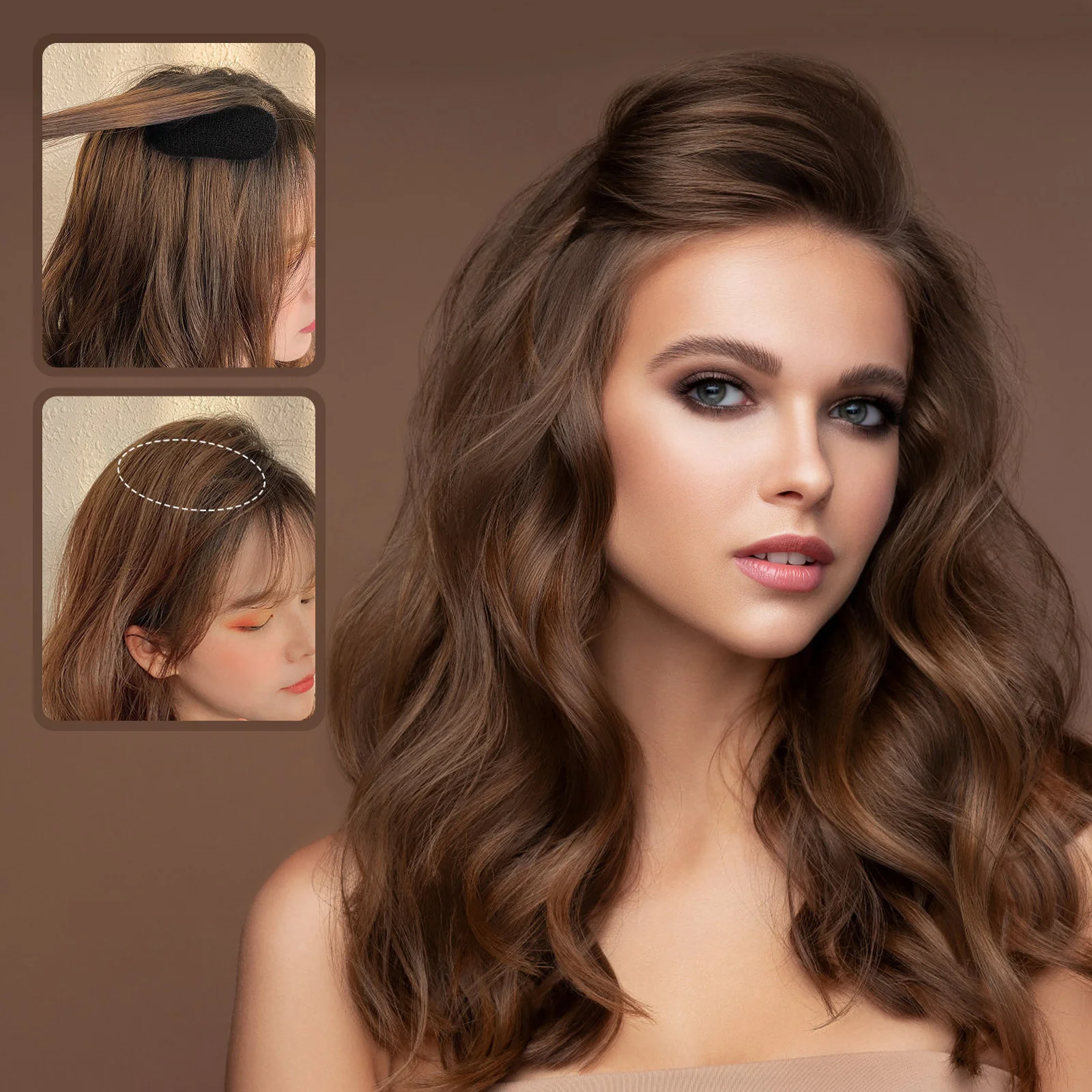 6 قطعة مشابك عثرة الشعر لزيادة حجم الشعر، وسادة تصفيف الشعر، أداة ملحقات الحشو بمشبك قاعدة مرتفع #3