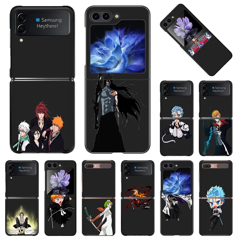 Hard Cases for Samsung Z Flip6 Flip5 Flip4 Flip3 BLEACH Kurosaki Ichigo Galaxy ZFlip 6 5 4 3 High Quality Black Phone Case Cover