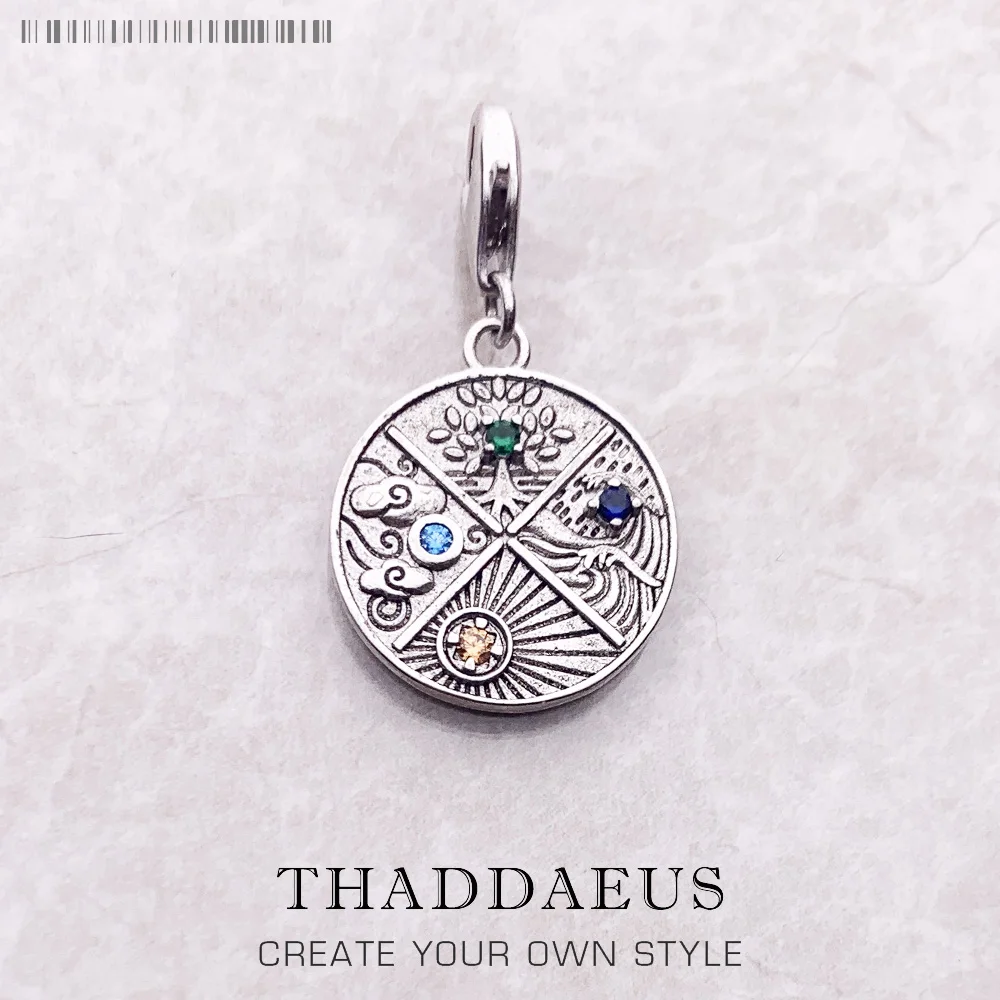 

Earth, Water, Air, Fire Elements Charm Philosophers Gift DIY Europe Original 925 Sterling Silver Fine Jewelry