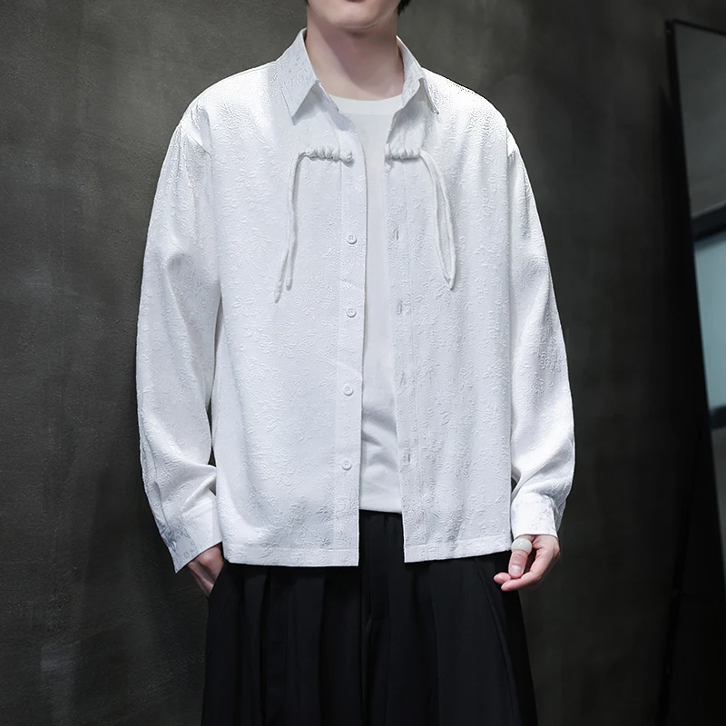 Modern Chinese Style Red Wedding Shirt Tassel Frog Button Tang Suit Blouse for Men Women Long Sleeve Festival Cheongsam Top 5XL