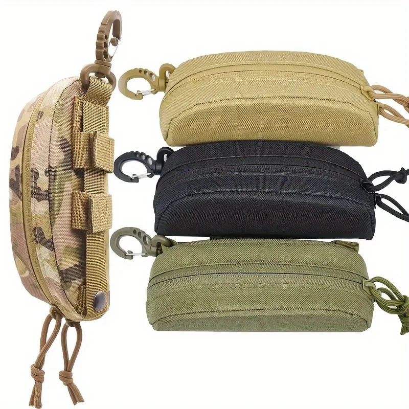 Tactical MOLLE Eyeglass Case Hunting Shockproof Protective Goggles Box Portable Outdoor Sunglasses Case-1000D Nylon