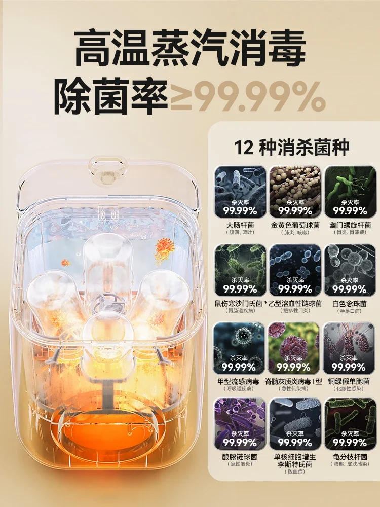 220V Steam Steriliser with Automatic Cleaning and Drying Function for Baby Bottles and Accessories image 3
