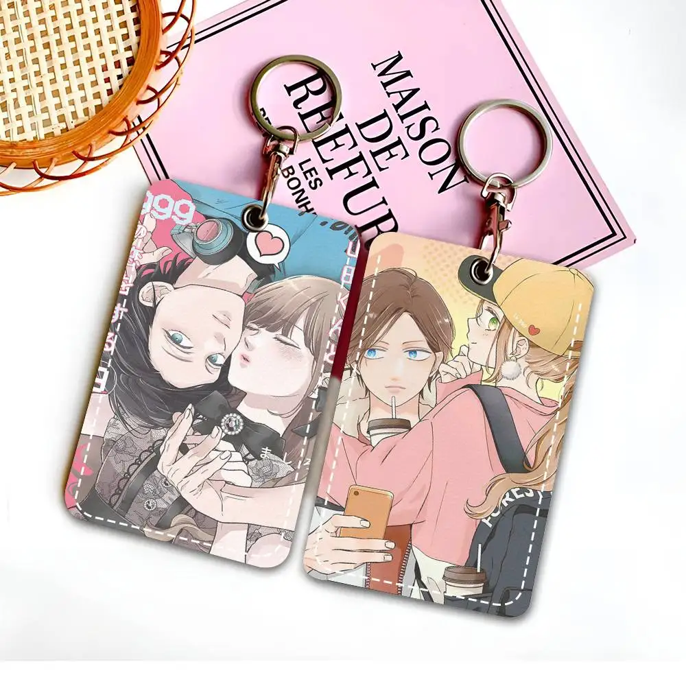Anime My Love Story With Yamada-kun At Lv999  Access Card Case Holder Keychain Key Ring Door Access Tags ID Card Case Keychain