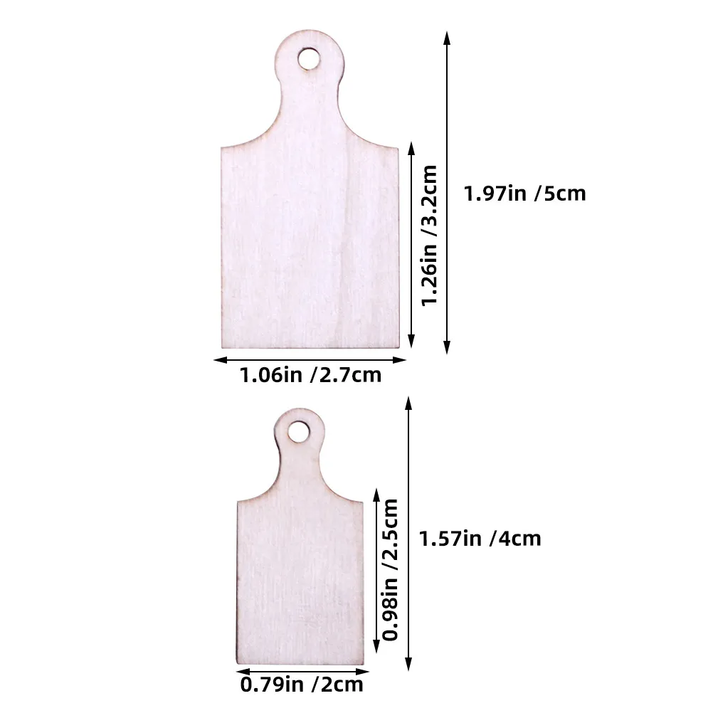 4Pcs Miniature Wooden Cutting Boards with Handle Compact Realistic Kitchen Scene Decor for DIY Mini Projects Small Wood Chopping
