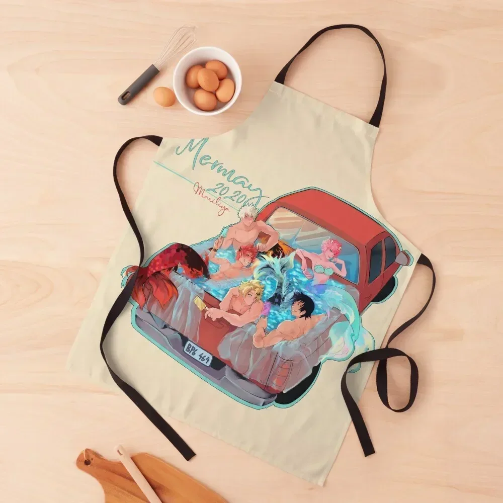 

mermay bnha Apron men Barista Dress Kitchen accessories Apron