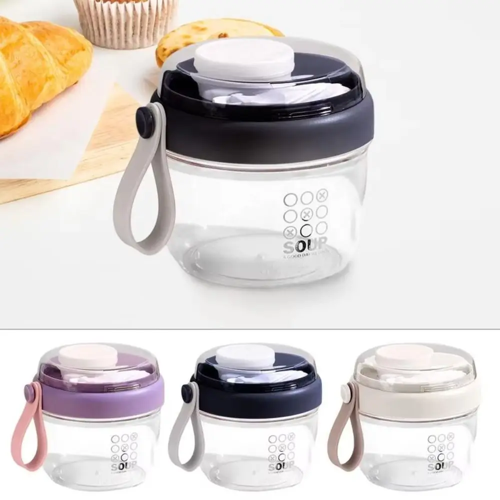 

Reusable 650ml Yogurt Cups Portable with Spoon Salad Containers Thickened Airtight Lid Overnight Oatmeal Cup for Meal Prep