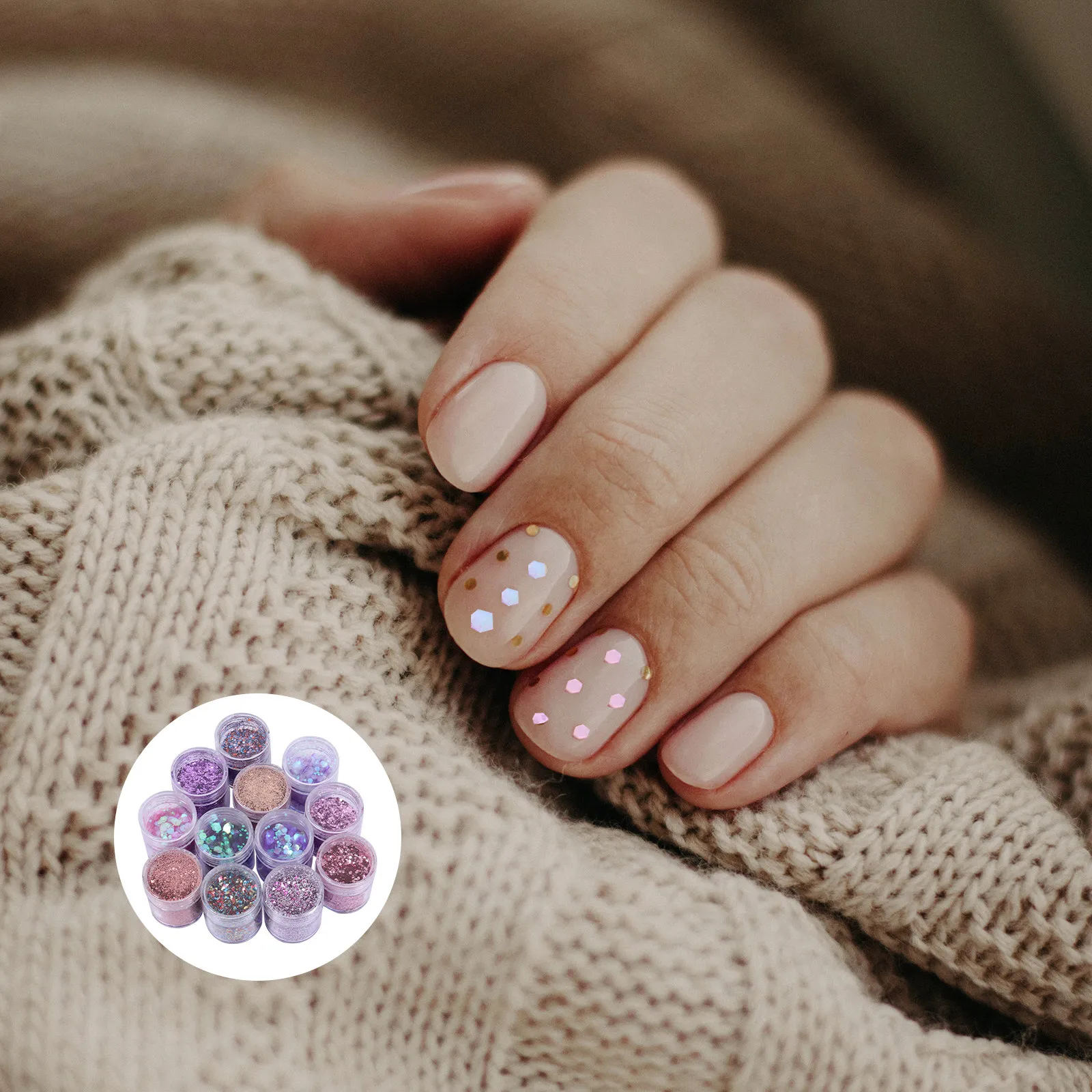

12 Boxes Pet Nail Sequins Shiny Diamond-Like Glitter for Manicure Nail Art DIY Crafts Wedding Birthday Christmas Decorations