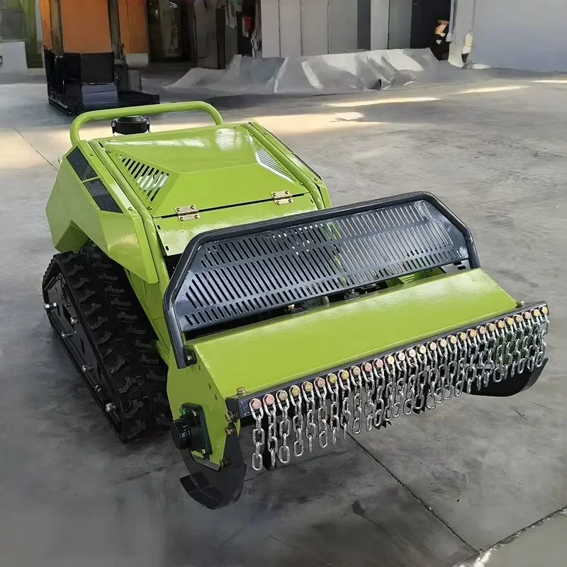 Hydraulic Lift 48V Diesel Engine Remote Control Tracked Mower With 80cm Cutting Width for Orchard Grass Slopes