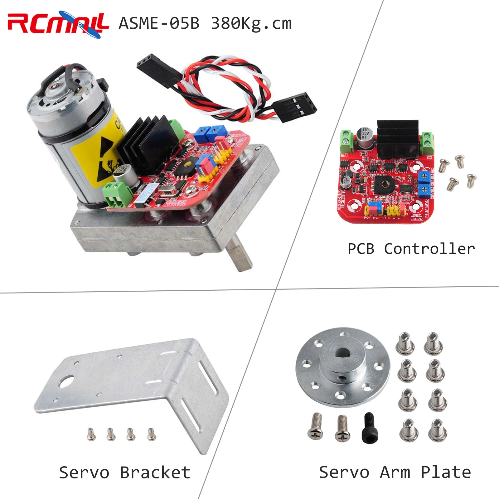 ASME-05B MAX-380Kg.cm High-power High-torque Servo Steering Gear DC 12-24V Large Robotic Manipulator for Robot Mechanical Arm