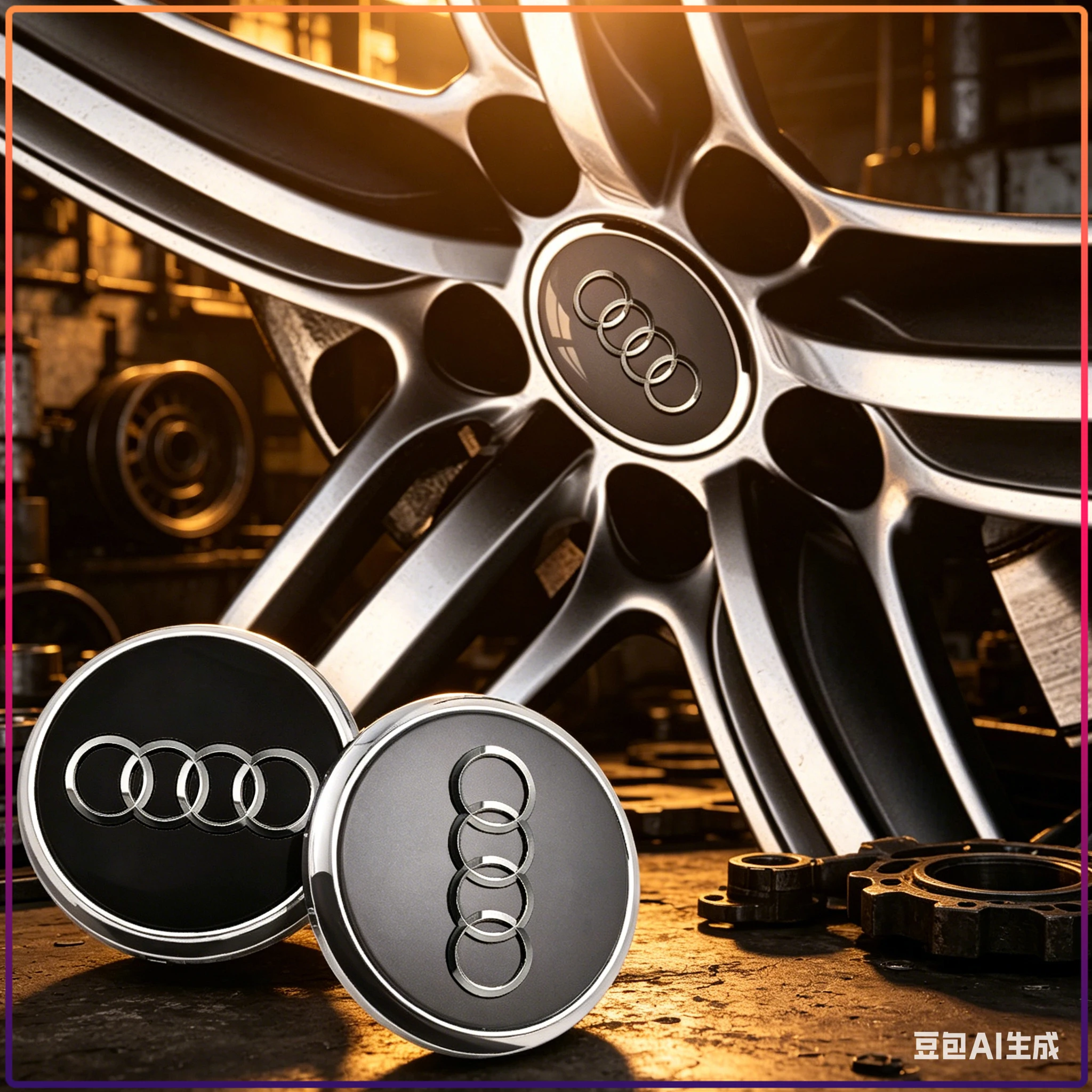 Image of 4er-Set Radnabenkappen für Audi A6 Q3 A3 B5 B6 B7 B8 B9 Q7 8P 8V 8L A5 A4 C6 C5 C7 4F A1 A7