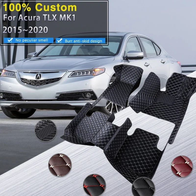 

3D Car Floor Mats For Acura TLX UB 2015~2020 Rug Luxury Leather Mat Protective Pad Waterproo Carpets Car Accessories Interior Pa