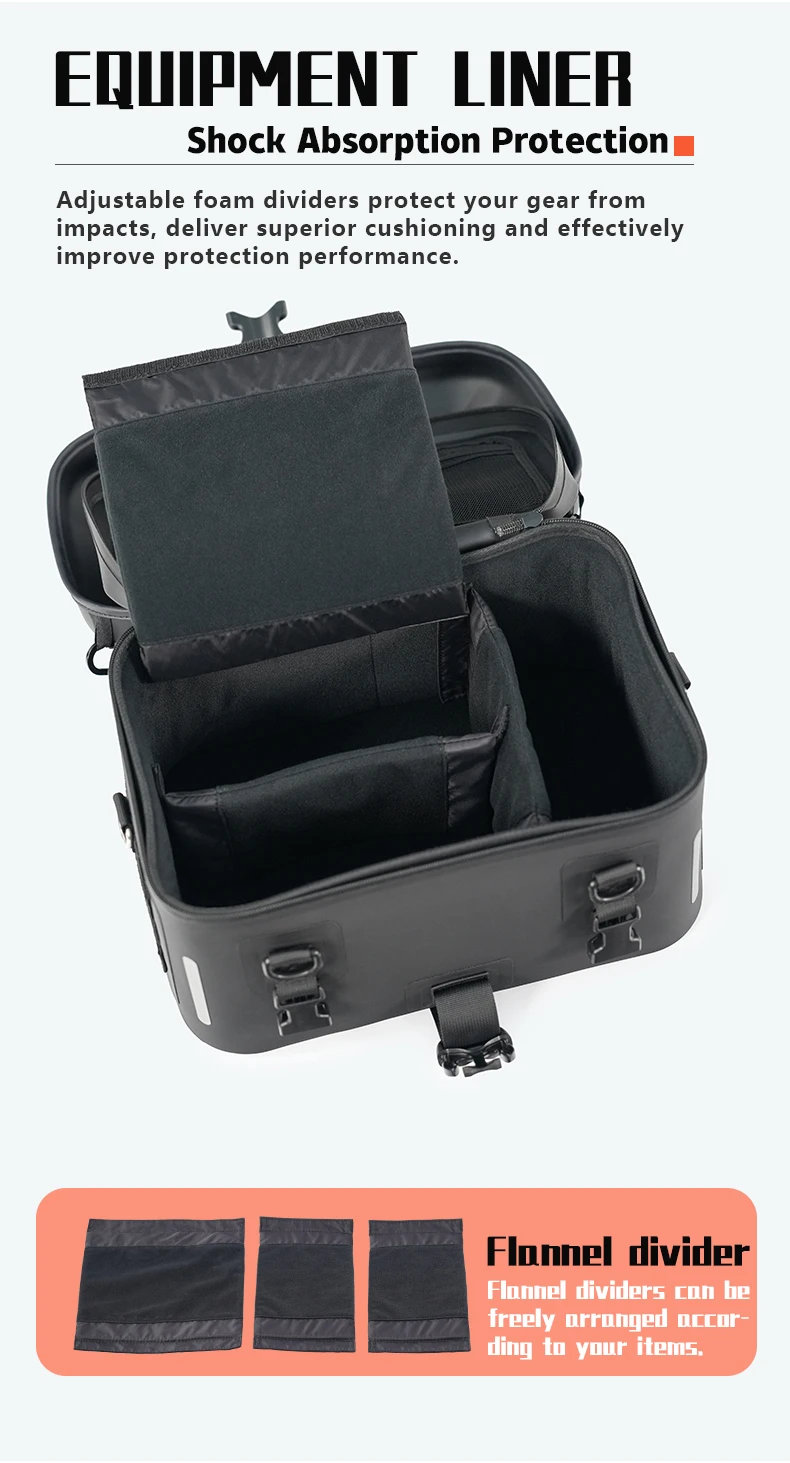 ARMORAIN Motorrad Hartschalen Wasserdichte Hecktasche Rücksitztasche Kameraausrüstung Gepäcktasche Motorrad Touring Kameratasche – Detail 7