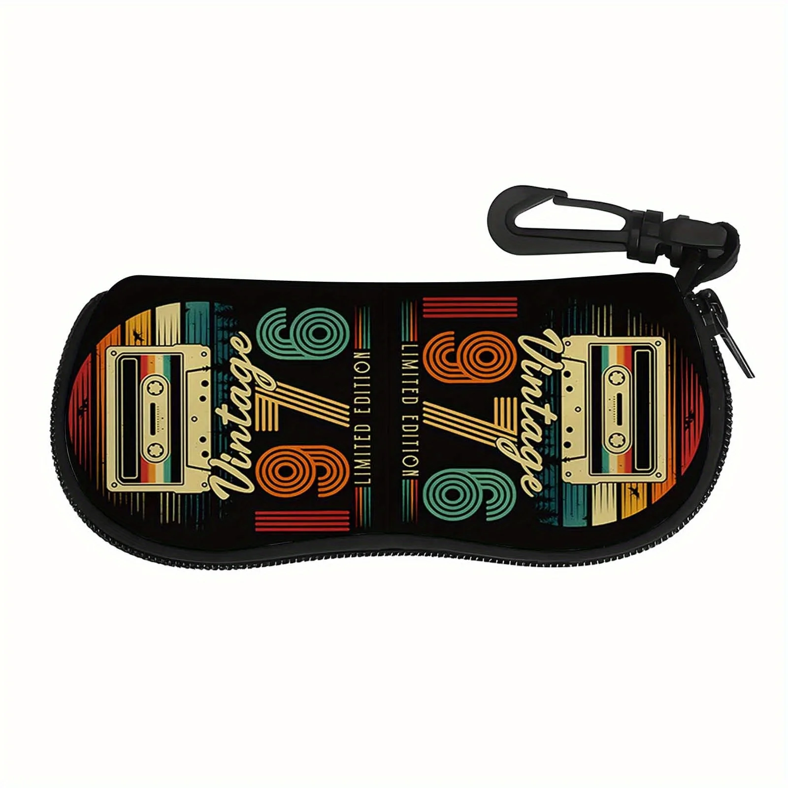 Retro 1976 Cassette Tape Eyeglass Case - Limited Edition Vintage 70s Style Glasses Holder with Cassette Tapes
