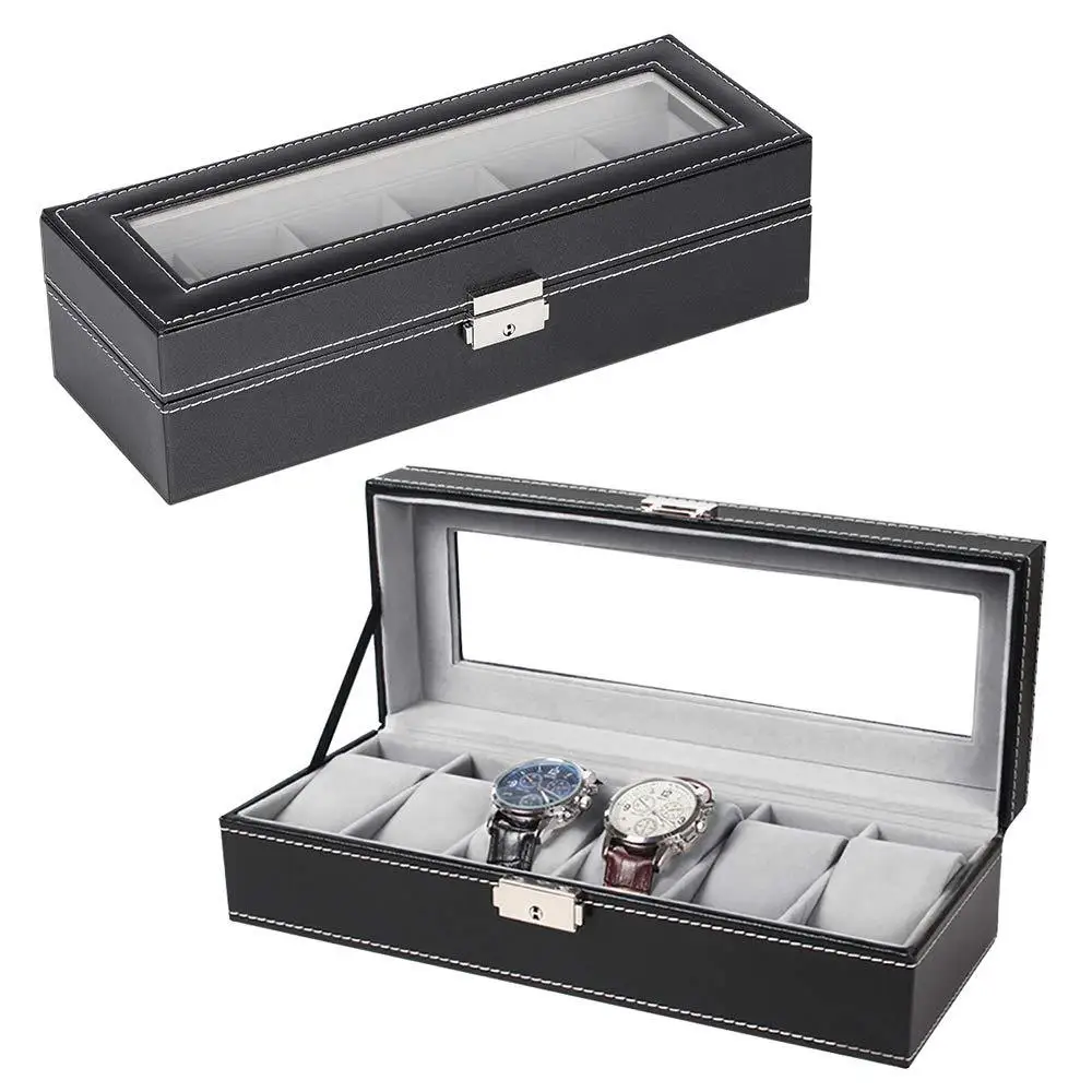 Caja de reloj de pulsera Para Hombre, caja organizadora de almacenamiento, caja de exhibición de relojes Gorgeous negra, Regalos Para Hombre, caja