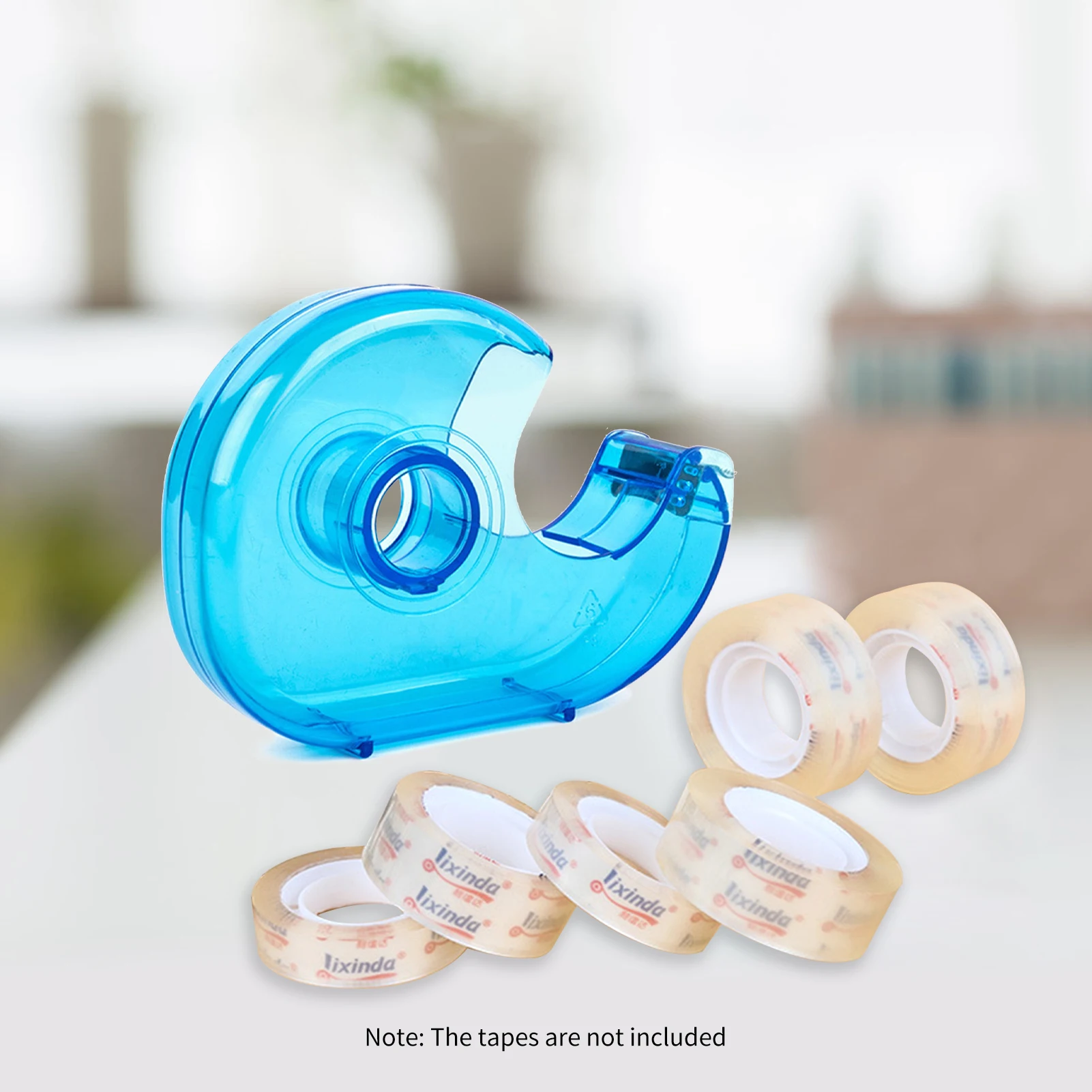 Transparent Desktop Tape Cutter Tape Hand Use Practical Plastic Adhesive Tape Dispenser Portable Lightweight for Office Home