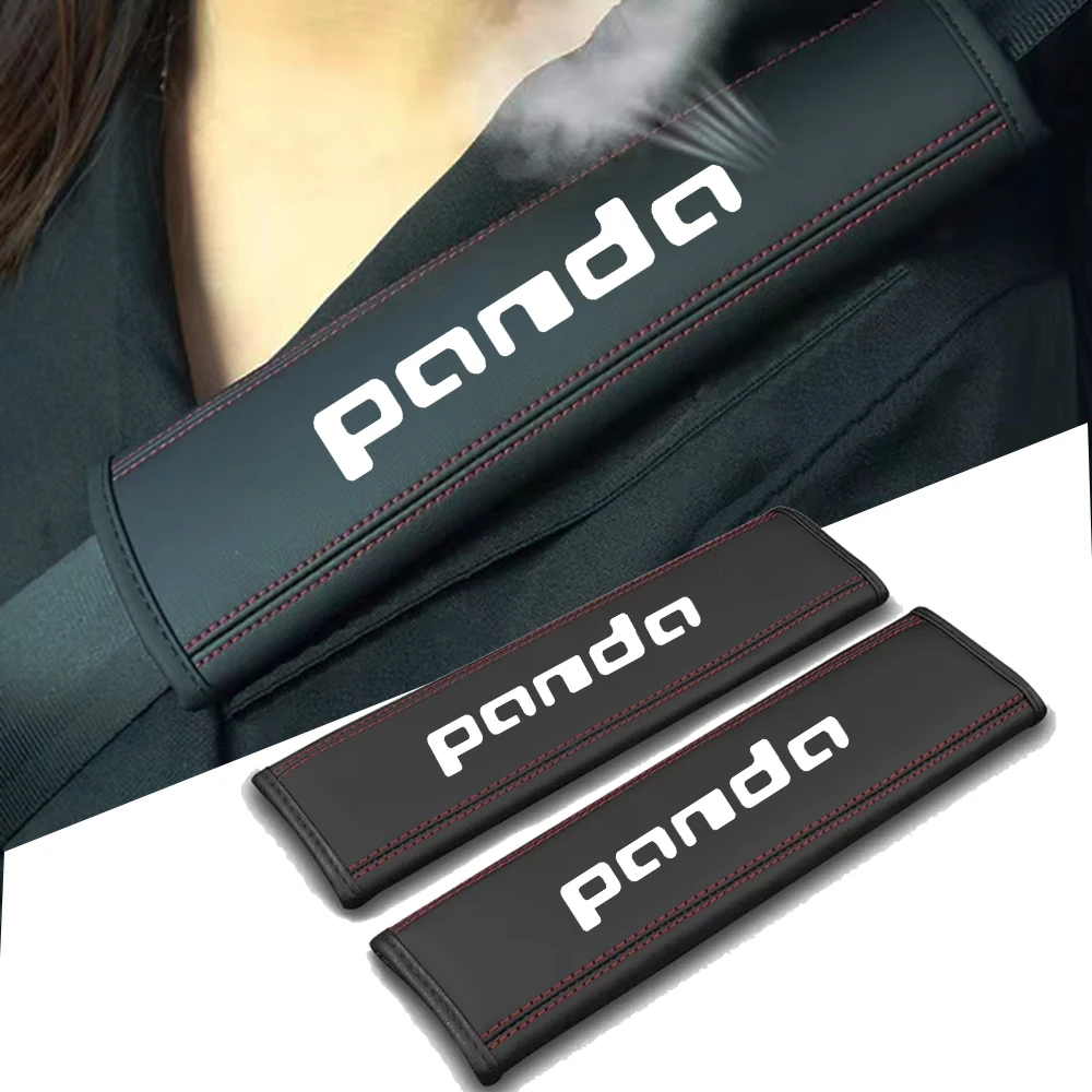 1 PCS Leather Car Seat Safety Belt Cover Soft PU Car Seat Belt Case Protector Shoulder Strap Pads Car Accessories for FIAT PANDA