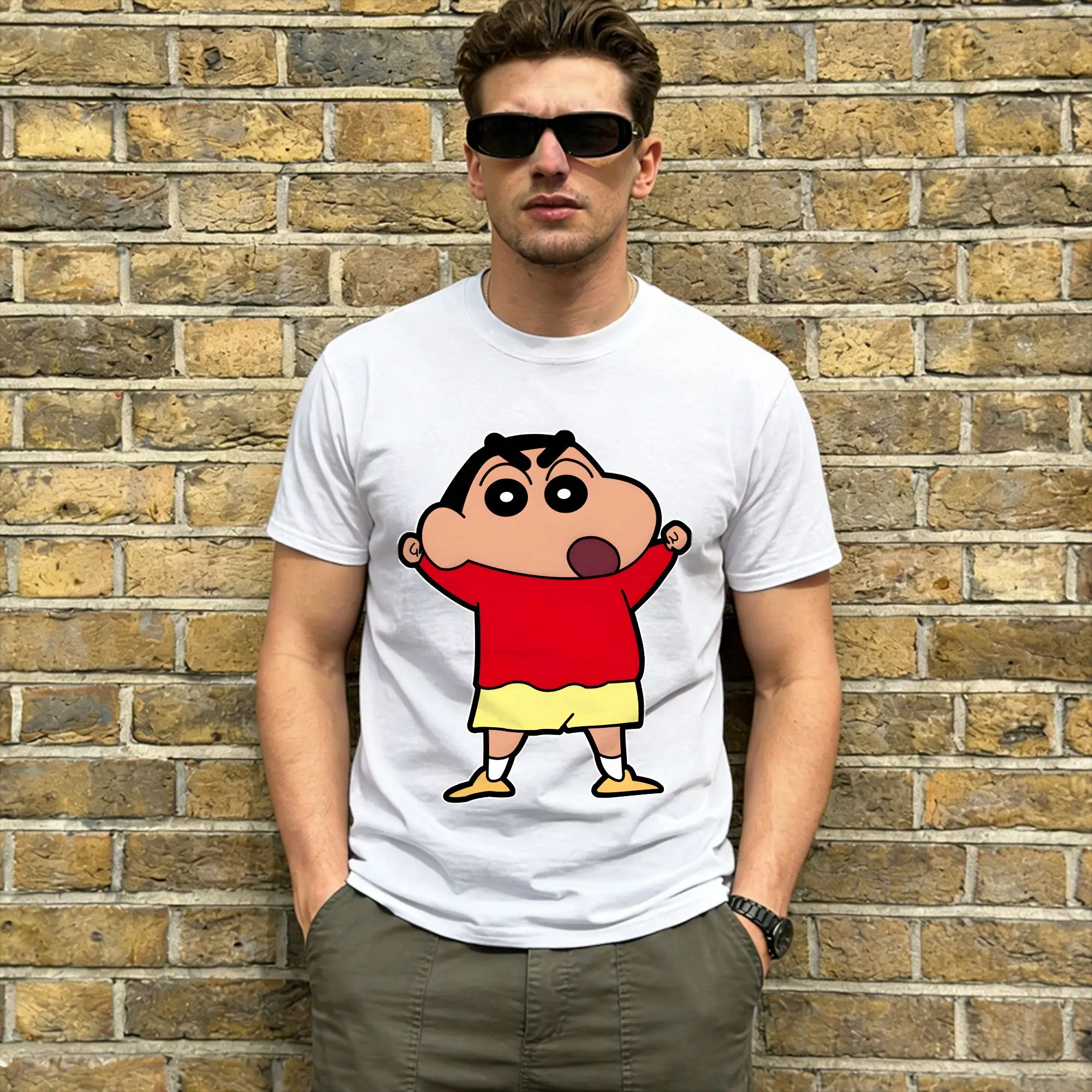 Crayon Shin-chans Cotton T-Shirt For Mens Summer  Street Style T-Shirts O Neck Harajuku Tees Big Size Design Tops