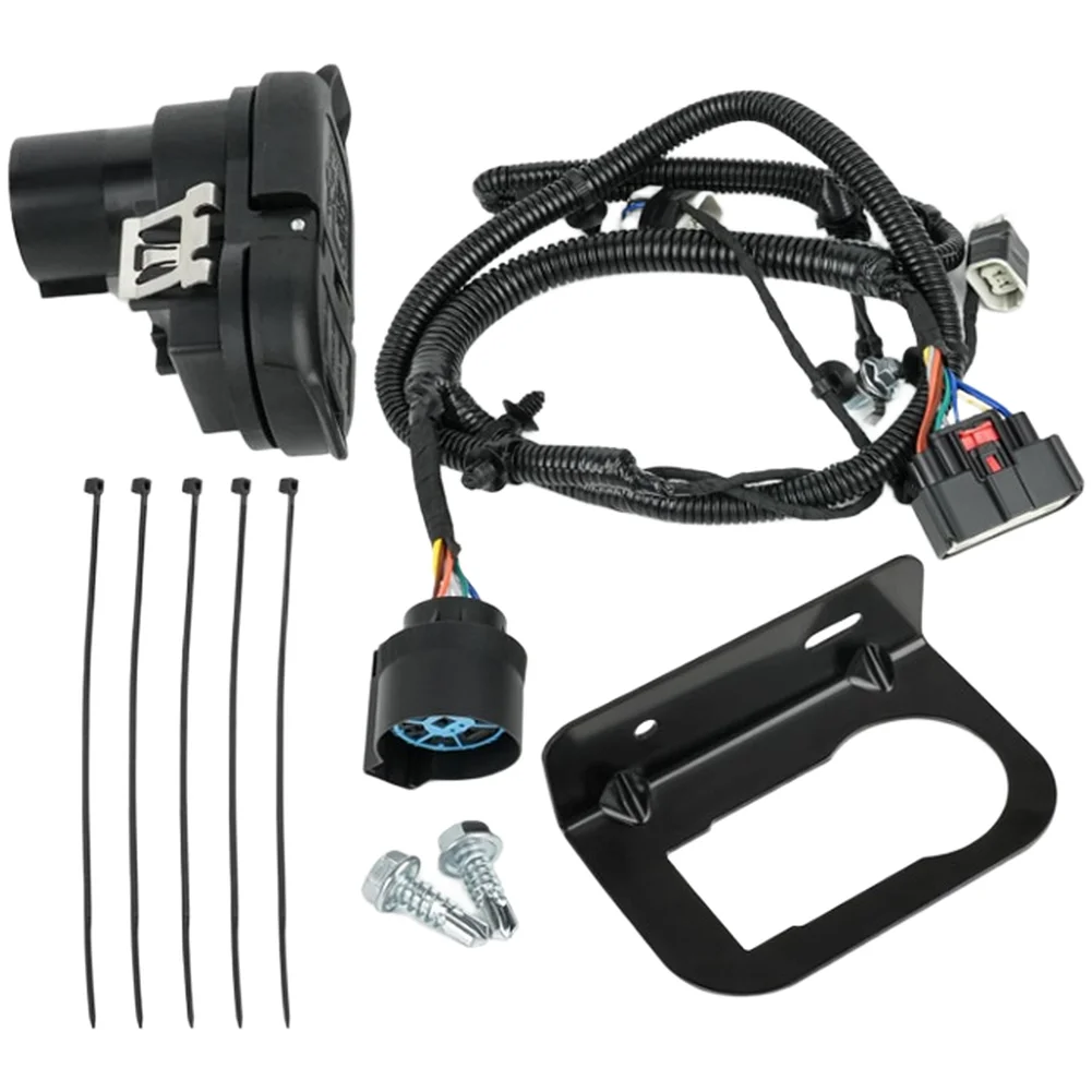 4 Pin Trailer Tow Wiring Harness HL3Z-13A576-A For Ford For F-150 2015-2020 Black Rubber Towing Cable Assembly Replacement Part