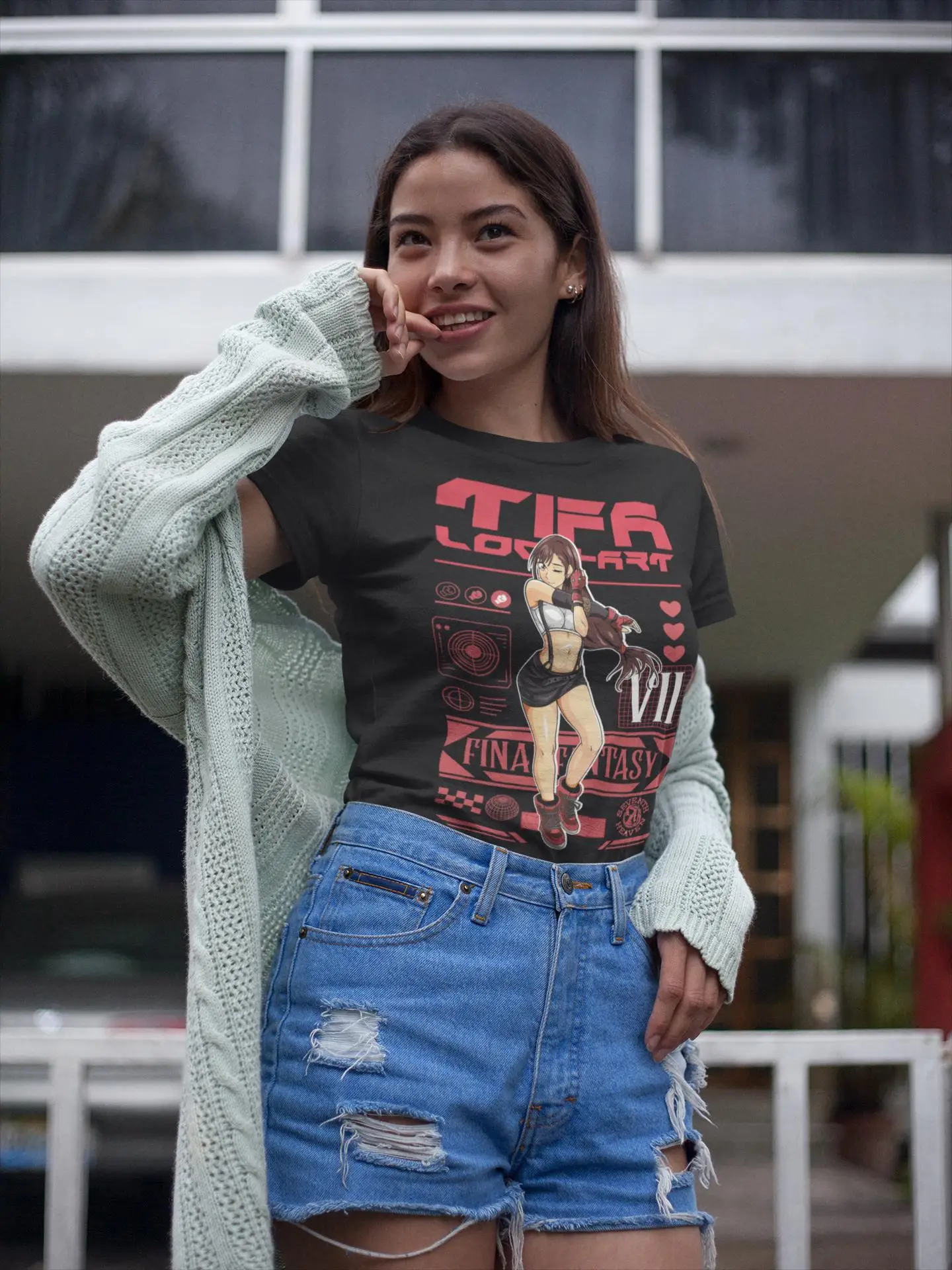 Final Fantasy VII Tifa Lockhart Retro Gaming Graphic T-Shirt Cotton Men Women Streetwear Tee