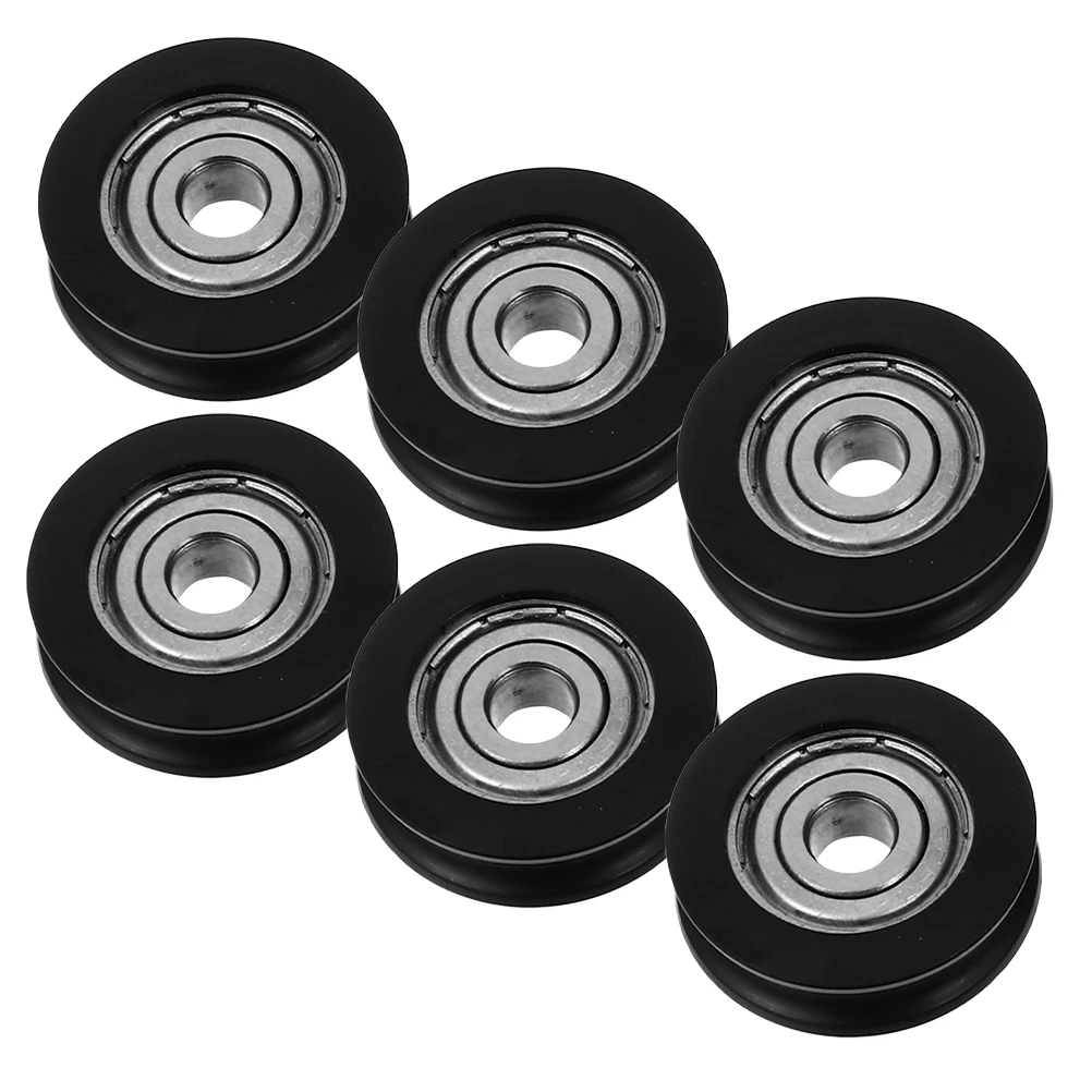

6pcs Sliding Door Pulley Nylon Coated Aluminum Alloy Quiet Black Glass Window Furniture Hardware Bearing