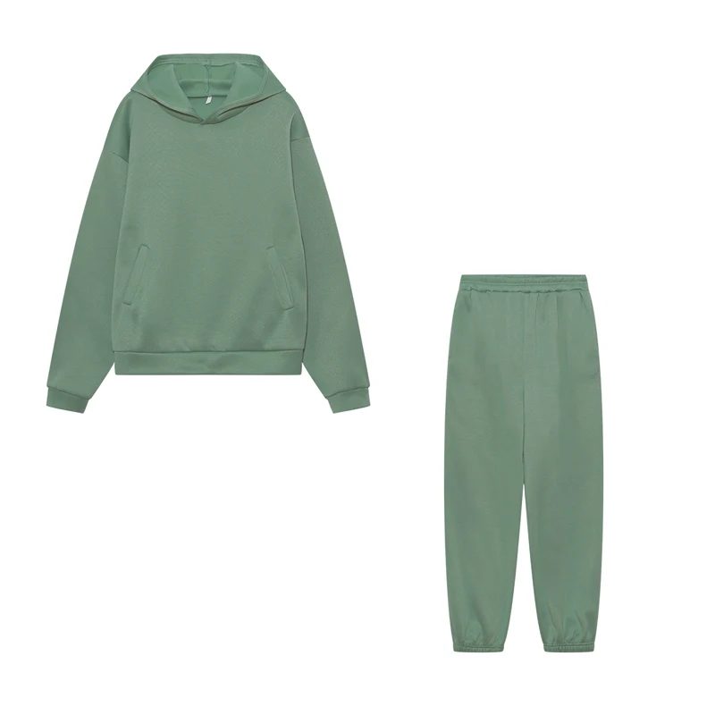2026 Trend Lässige Mode Verdickter Langarm-Pullover und Hose Zweiteiliges Set mit Kappe für Damen – Detail 16