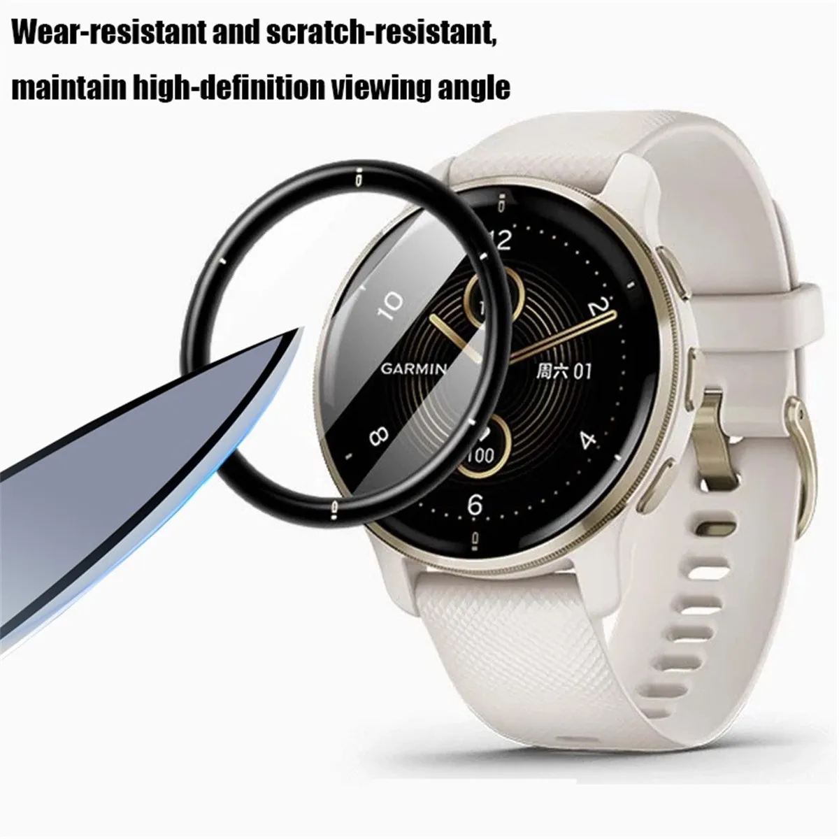 Garmin Venu 2 용 2pc 3D 곡선 필름 Garmin Venu2 Plus Venu2S Venu 2 필름 용 2S 2 Plus 소프트 풀 커버 스크린 프로텍터 No Glass