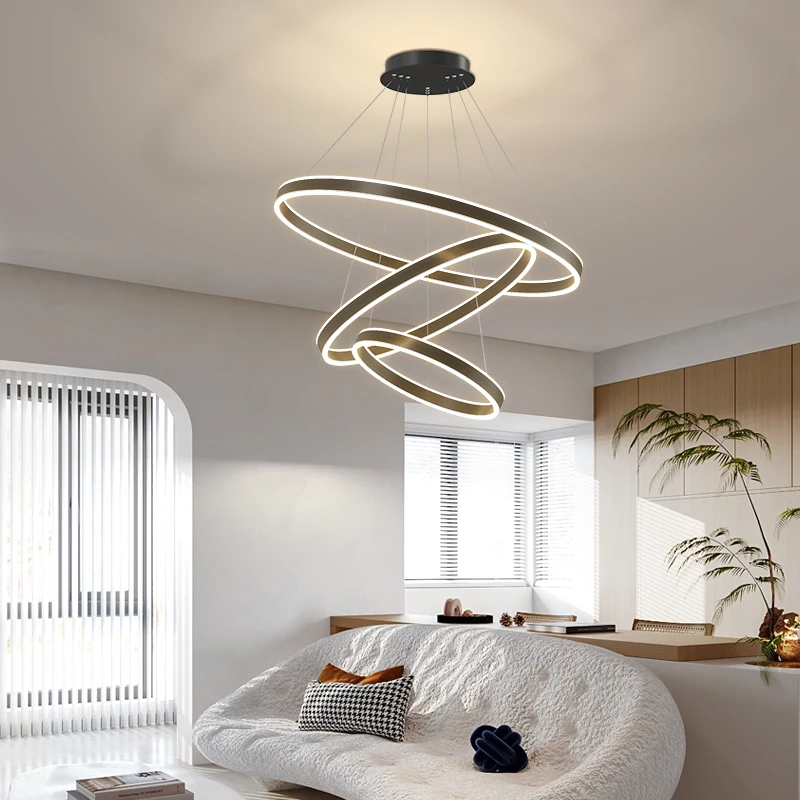 

Modern Round Lines Led Pendant Lights Living Room Ceiling Pendant Lamp For Bedroom Dining Room Decor Interior Lighting Fixtures