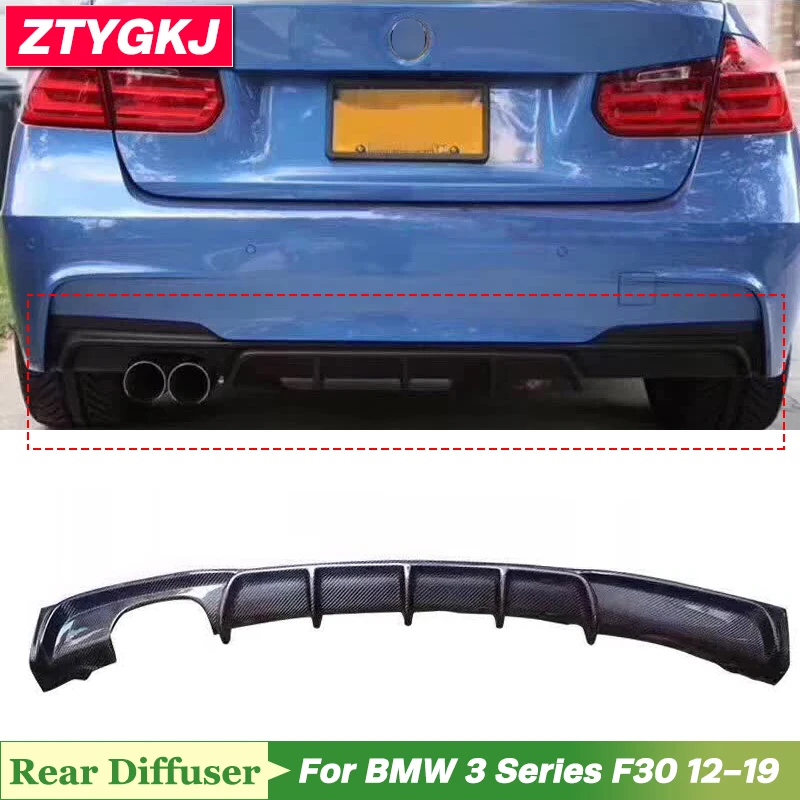 Carbon Fiber Material Rear Bumper Lip Diffuser Spoiler For BMW 3 Series F30 2012-2020