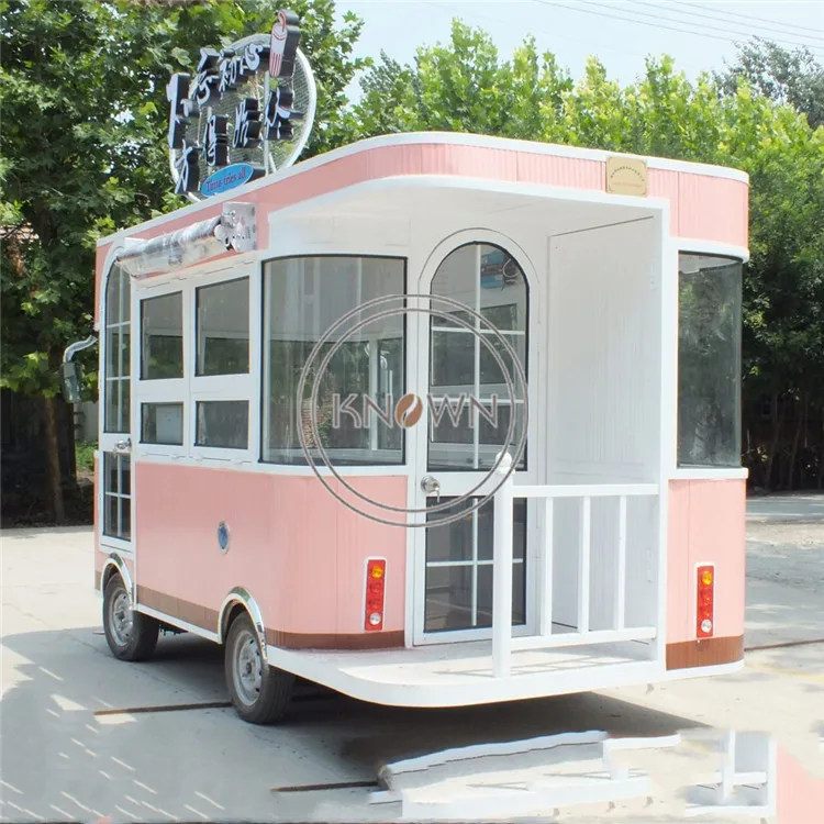 Electric Ice Cream Truck Fast Food Trailer Carte Hot Dog Cart Snack Food Trailer with Full Kitchen for Sale