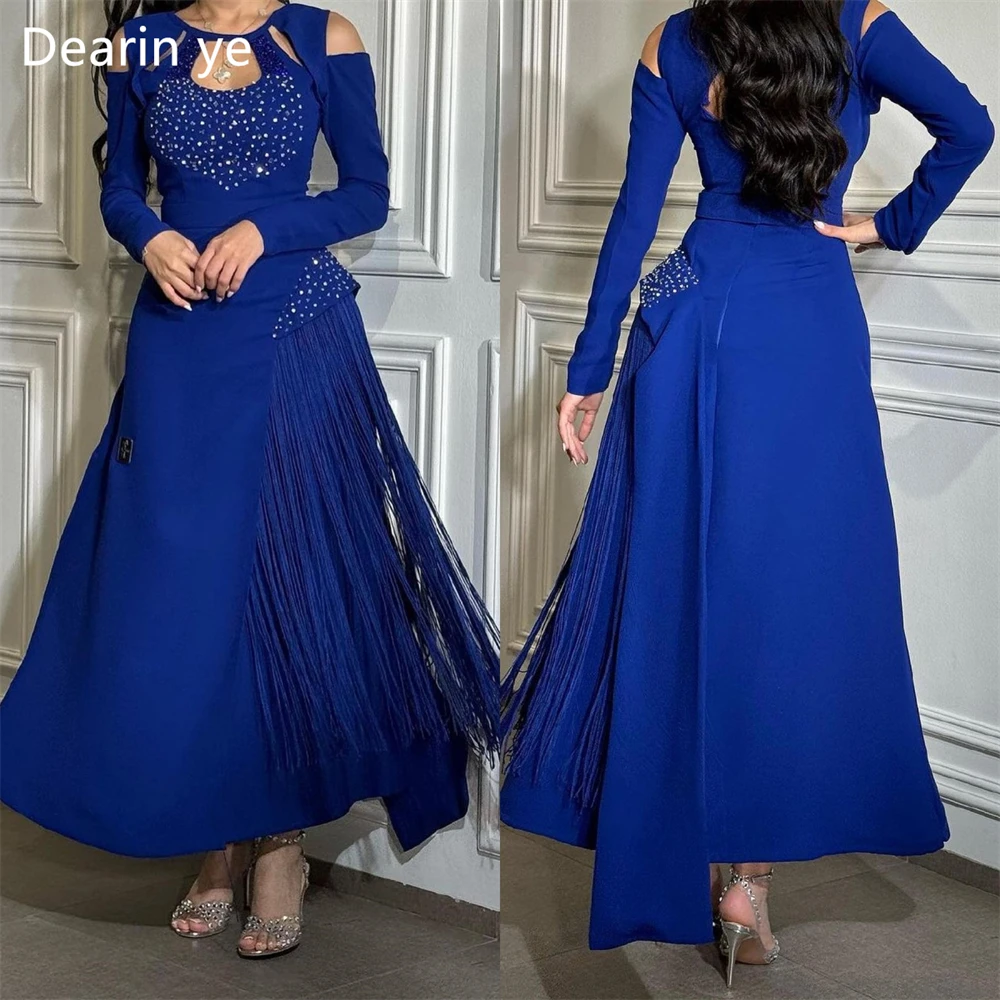 

Customized Formal Gown Saudi Arabia Dearin Shoulder Girdle A-line Ankle Length Skirts Bespoke Occasion Dresses Prom Evening Dres