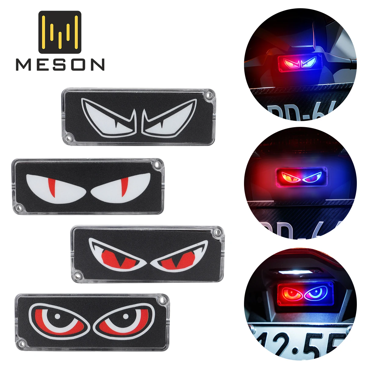 1/2/6pcs RGB Led Evil Eye Module Demon Eye Strobe Warning Light Car Motorcycle Truck Flashing Emergency Lamp Blue Red 12-24V