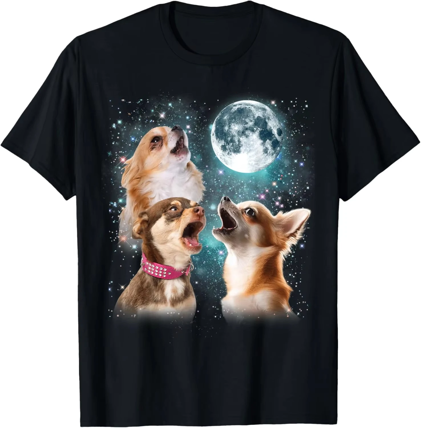 3 Chihuahua Moon Howling Funny Chiwawa Gifts For Men Women T-Shirt