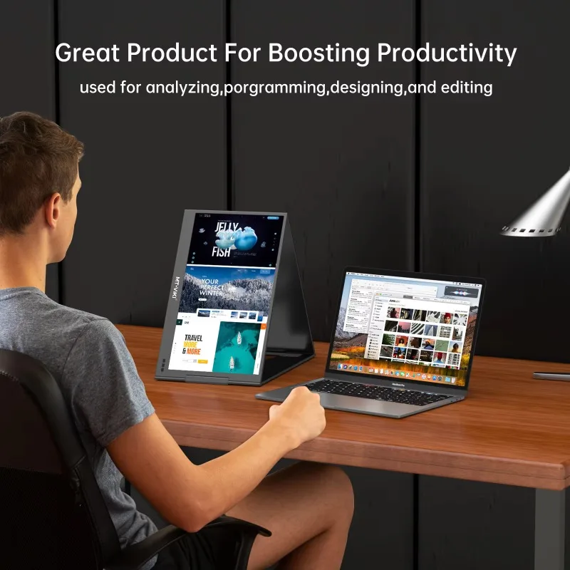 

15,6-дюймовый тройной экран-расширитель для ноутбуков Win/Mac, портативный двойной монитор FHD 1080P IPS для ноутбуков 11-16 дюймов, 360° поворот ° Поворотный механизм