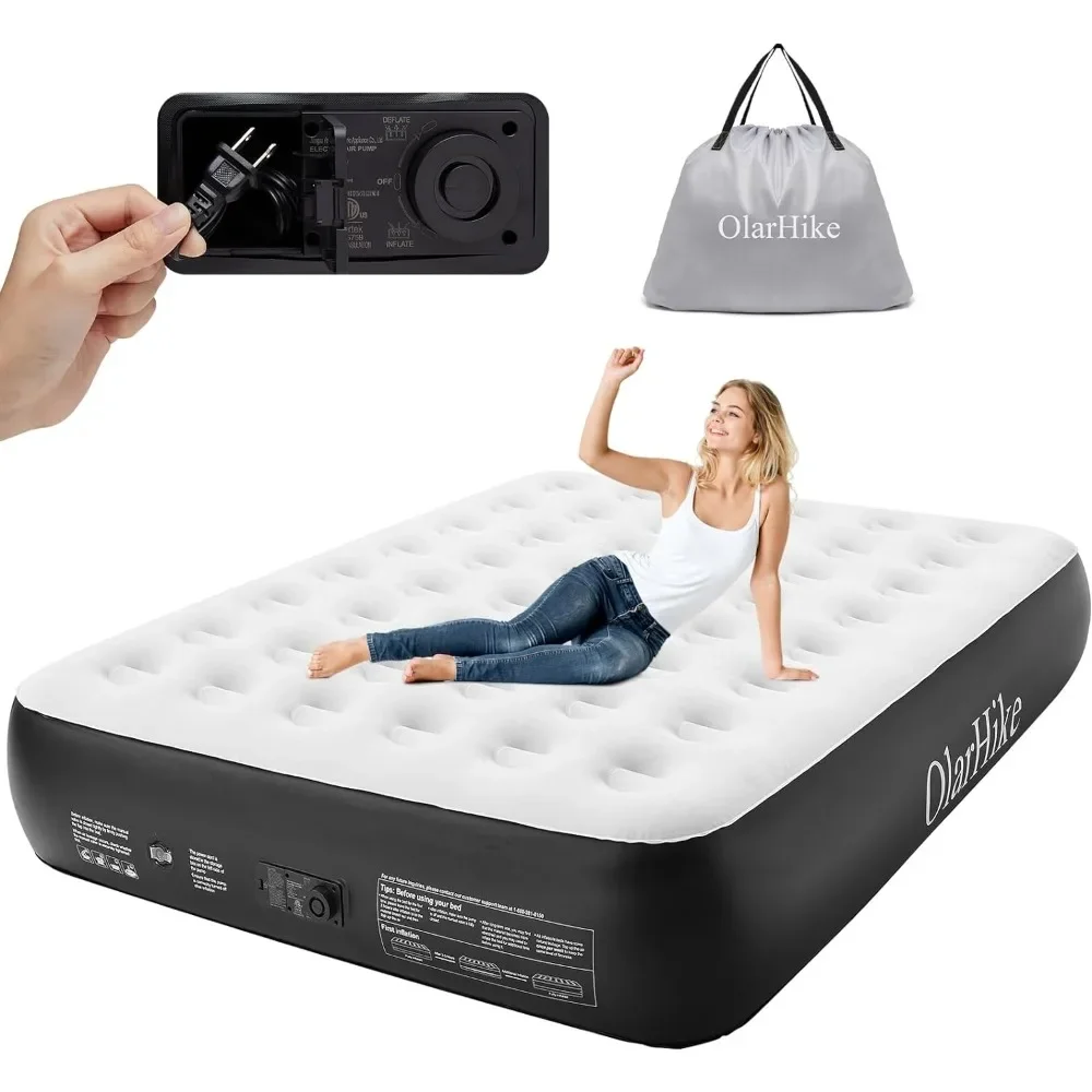 

Air Mattress with Built in Pump,Inflatable Blow Up Airbed with Storage Bag,Speed Inflation Black