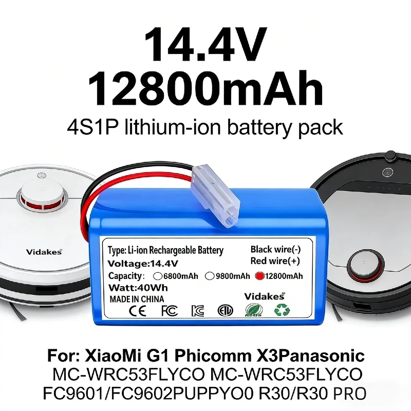 14.4V 6800mAh Battery for Xiaomi Mi G1 MJSTG1 14.4V/14.8V Replacement Battery Pack H18650CH-4S1P♥
