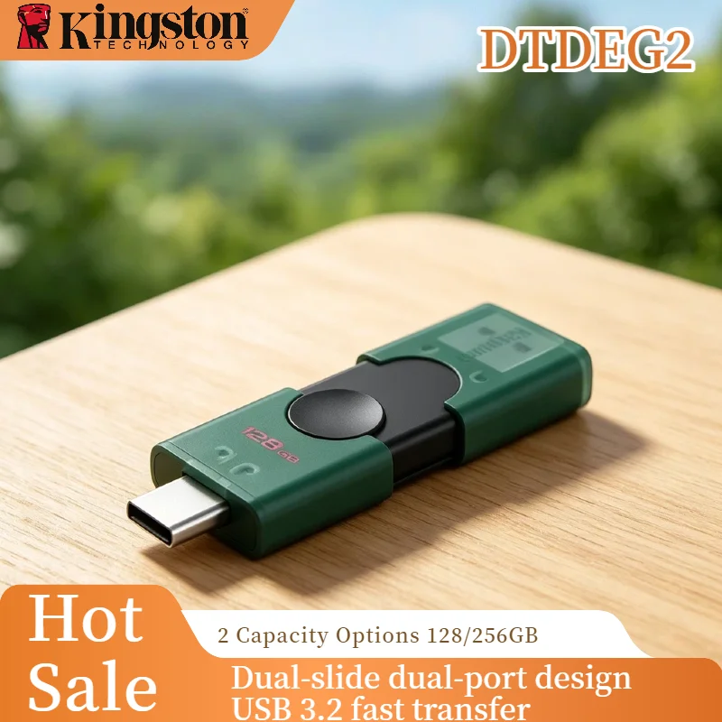 

Kingston USB 3.2 Dual Type C Type A Flash Drive 128GB 256GB OTG Pendrive Memory Stick for iPhone 15 16 DTDEG2 U Disk Pro