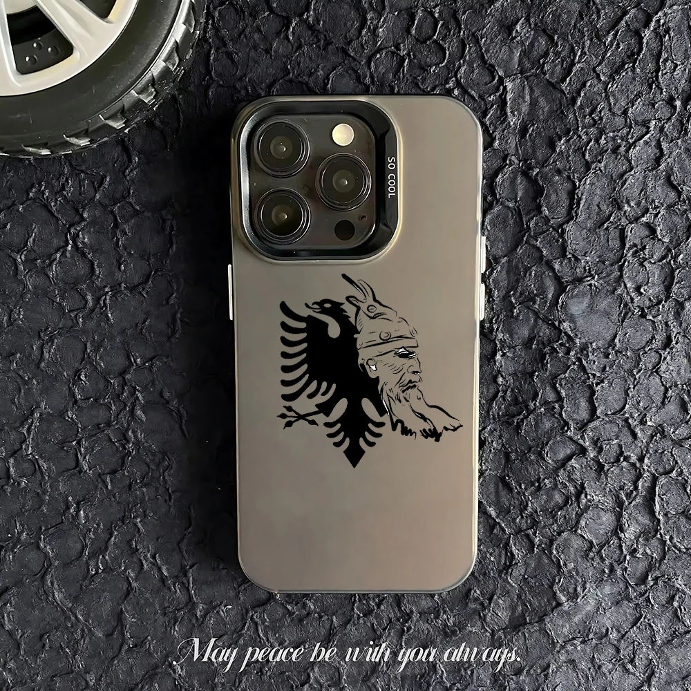 Albanische Flaggen-Karte Handyhülle für iPhone 17 16e 16 15 14 13 12 11 mini Pro Max X XR XSMAX 8 7 Air Plus Sturzsichere Matte Rückseite