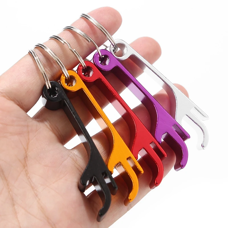 1PCS Aluminum Alloy 4 in 1 Portable Beer Bottle Opener Key Ring Chain Keyring Keychain Metal Beer Bar Tool Claw Gift