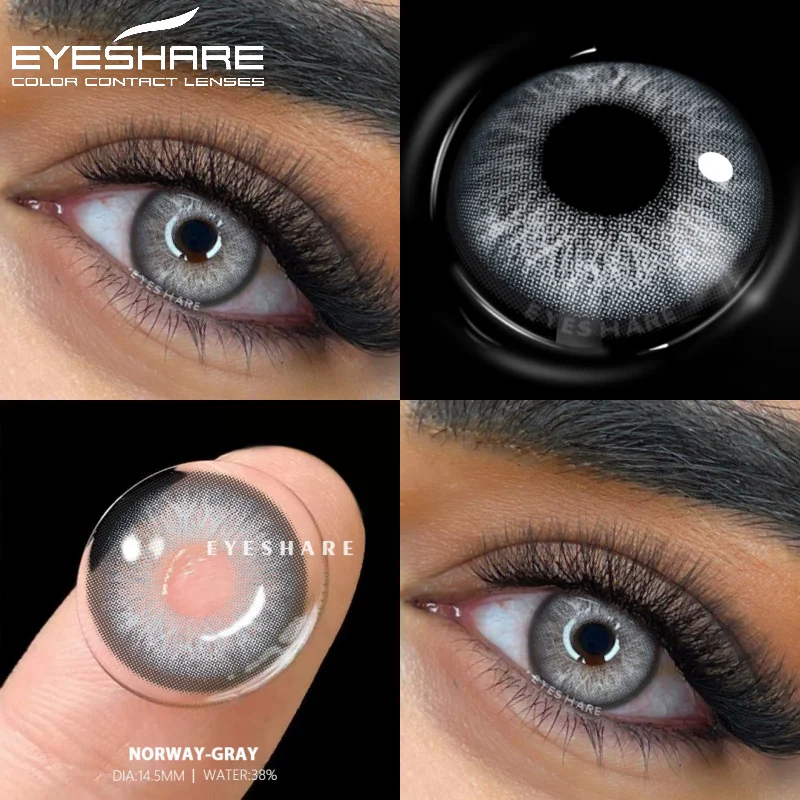 EYESHARE 1pair Colored Contact Lenses for Eyes Gray Eye Pupils Blue Eye Lenses Brown Contacts Cosmetic Green Lenses Yearly Lens