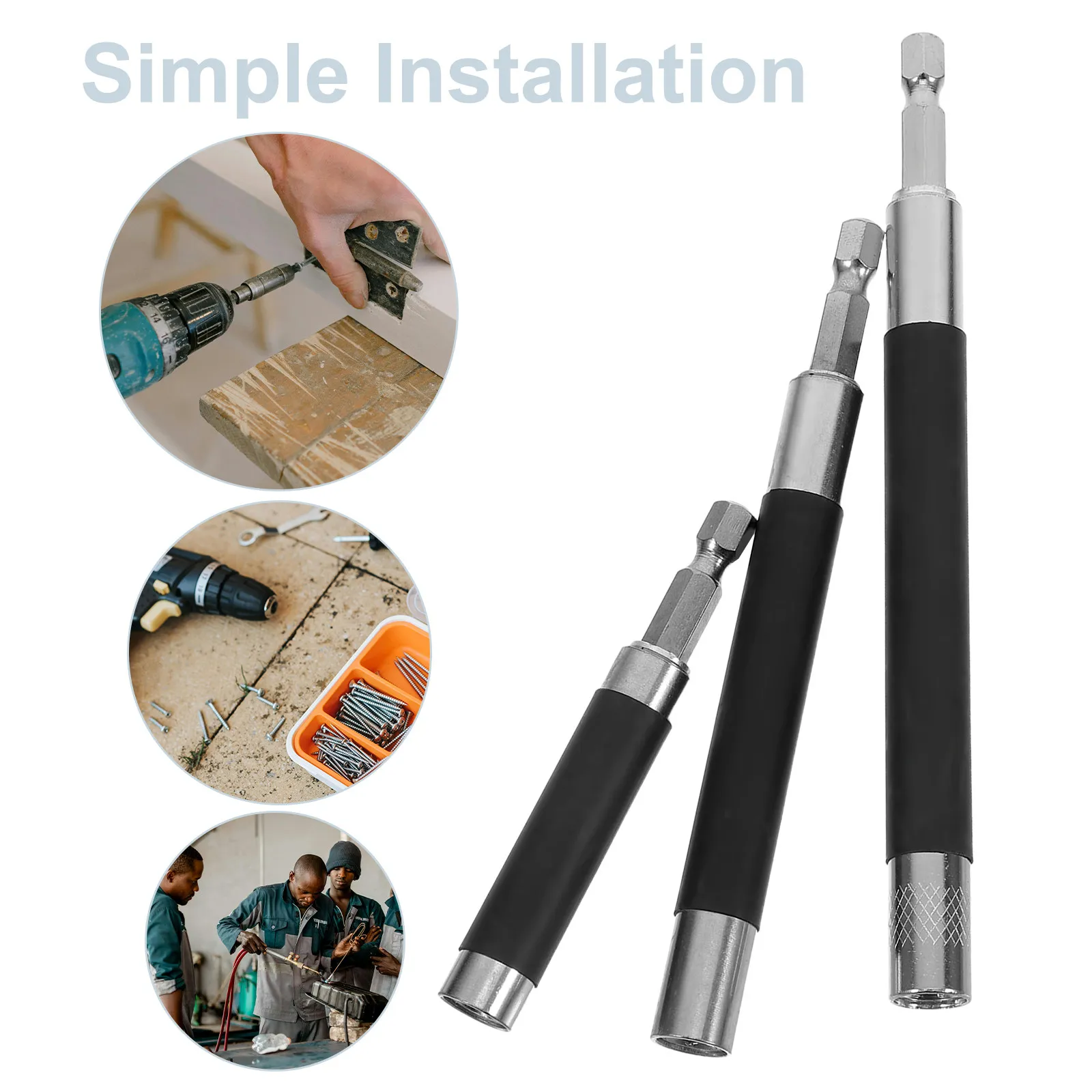 3Pcs Drill Bit Extension Magnetic Screwdriver Bit Holder Quick Release Magnetic Screw Drive Guide Compatible Power Handheld