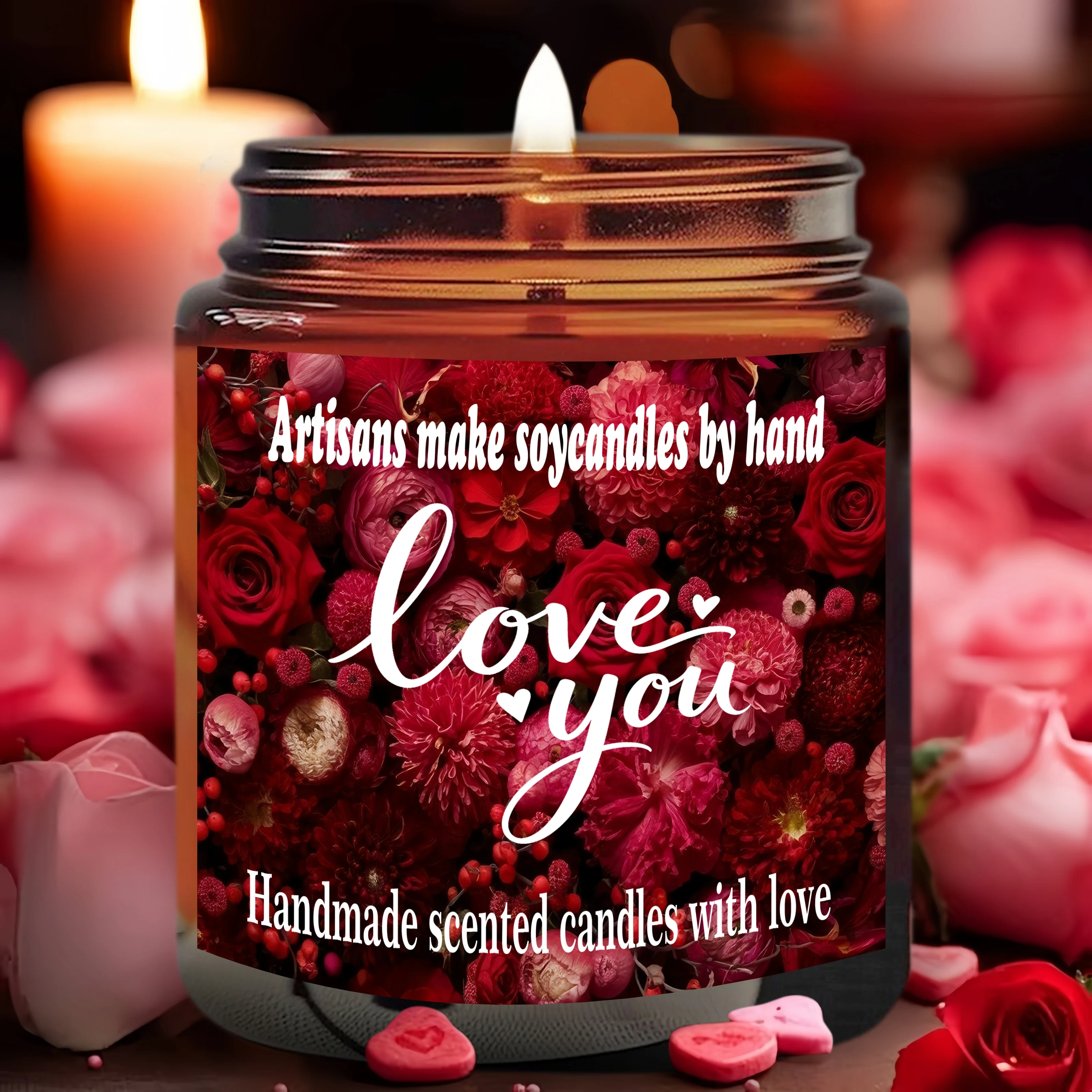

1pc-3.5 ounces, Valentine's Day Love Language Emotional Healing Soy Wax Scented candle