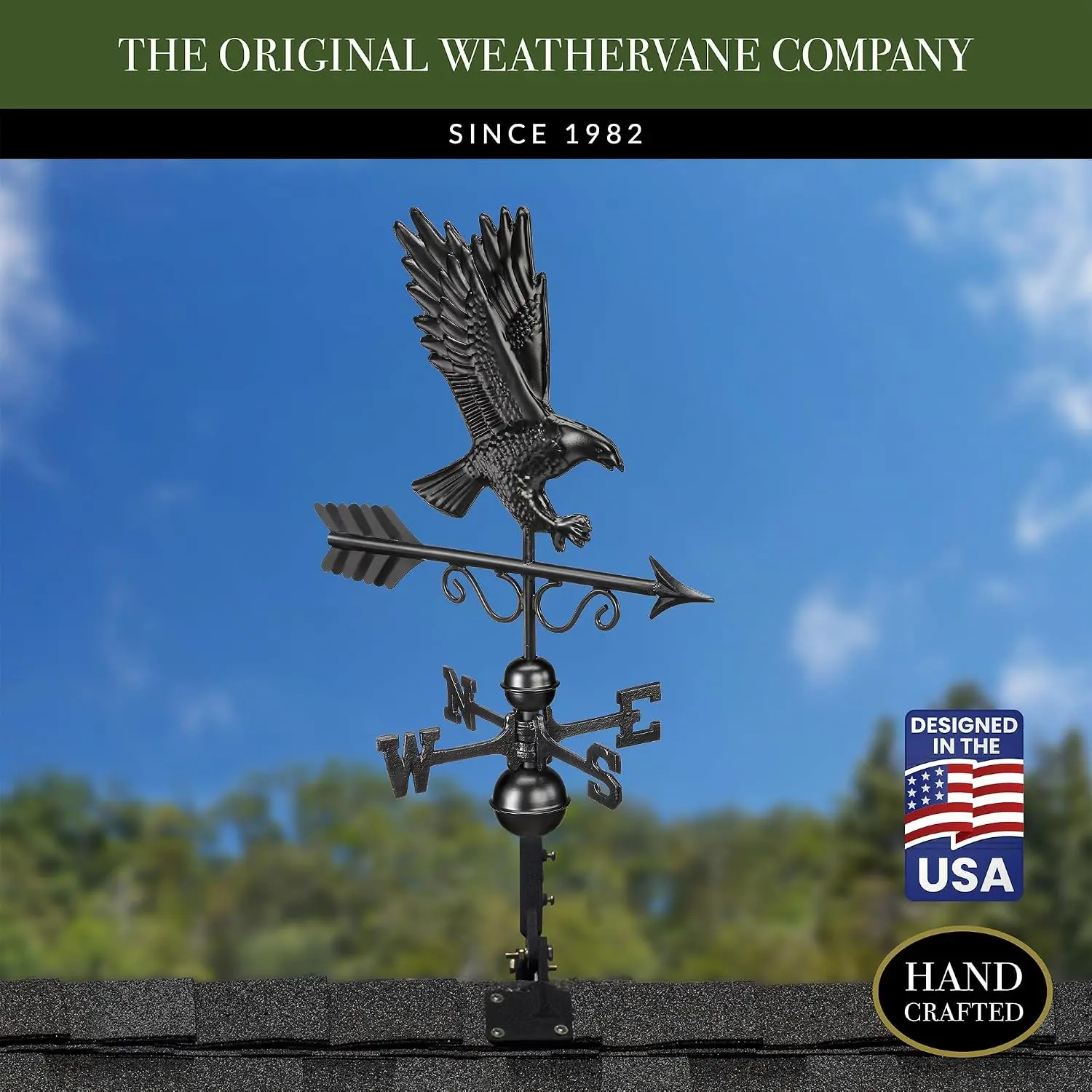 Weathervane Eagle Black Medium